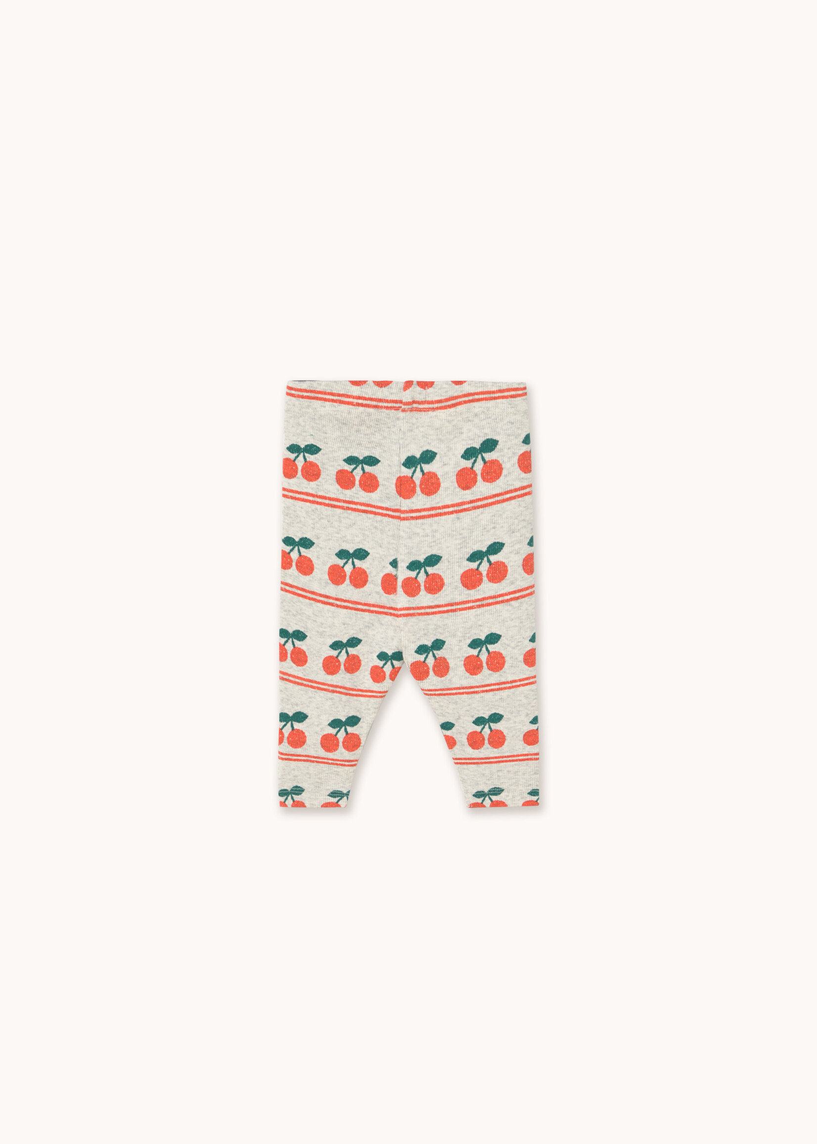 Tiny Cottons Cherry patern rib baby pants Light cream heather - Tiny Cottons