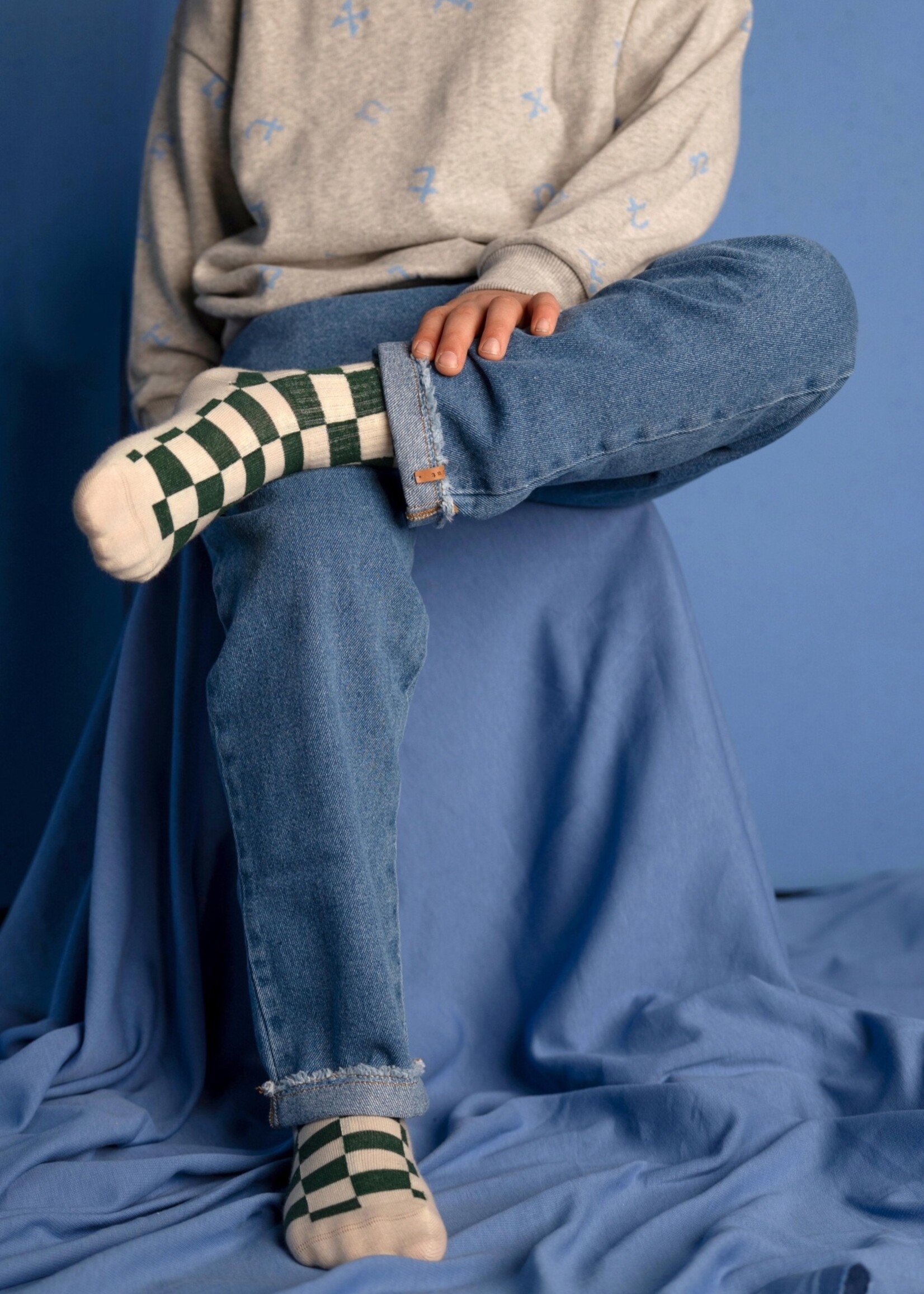 Nixnut Checkered socks Snow - Nixnut