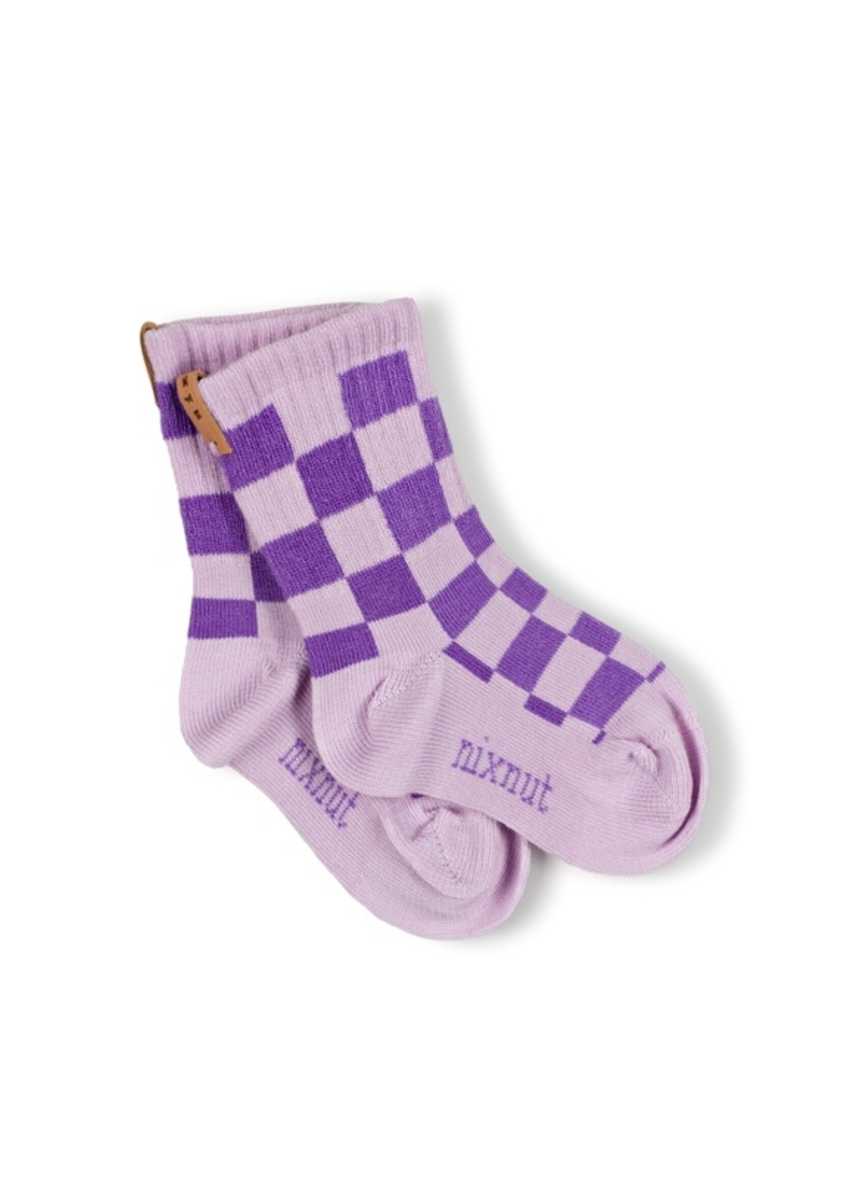 Nixnut Checkered socks Purple - Nixnut