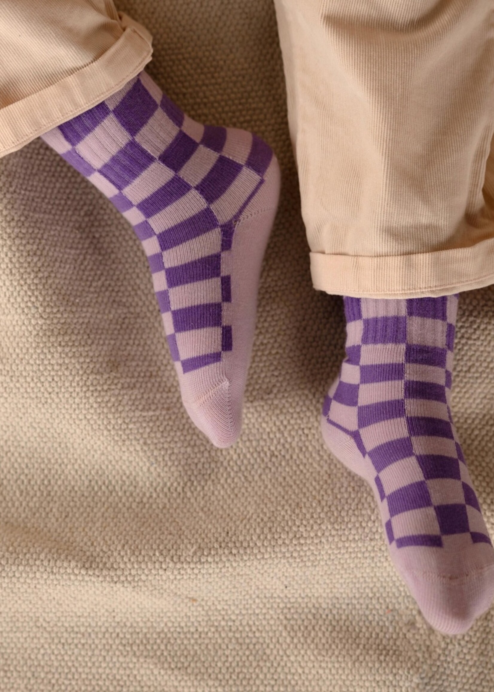 Nixnut Checkered socks Purple - Nixnut