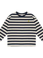 Jenest Moos oversized ls tshirt Navy blue off white stripe - Jenest