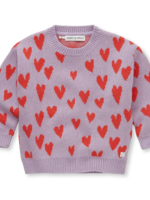 Sproet en Sprout Sweater intarsia hearts | Lavender - Sproet en Sprout