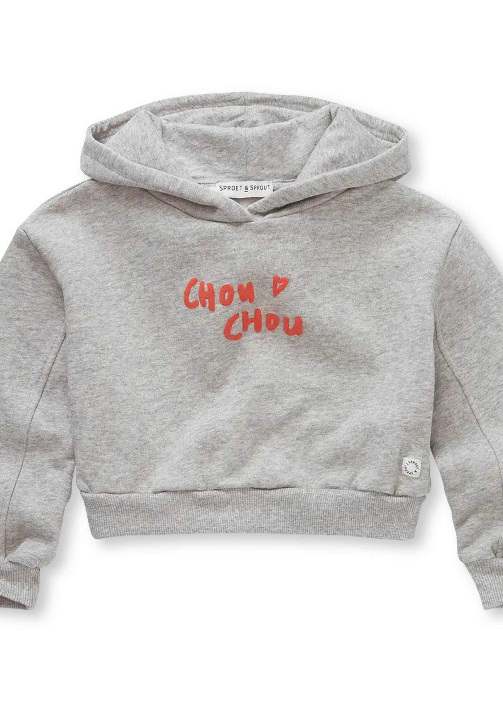 Sproet en Sprout Cropped hooded sweatshirt |Grey melee - Sproet en Sprout