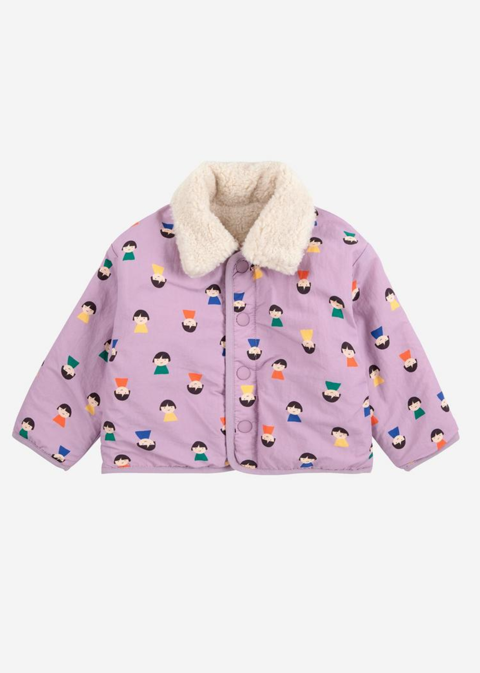 Bobo Choses Game Pawns all over reversible sheepskin jacket - Bobo Choses