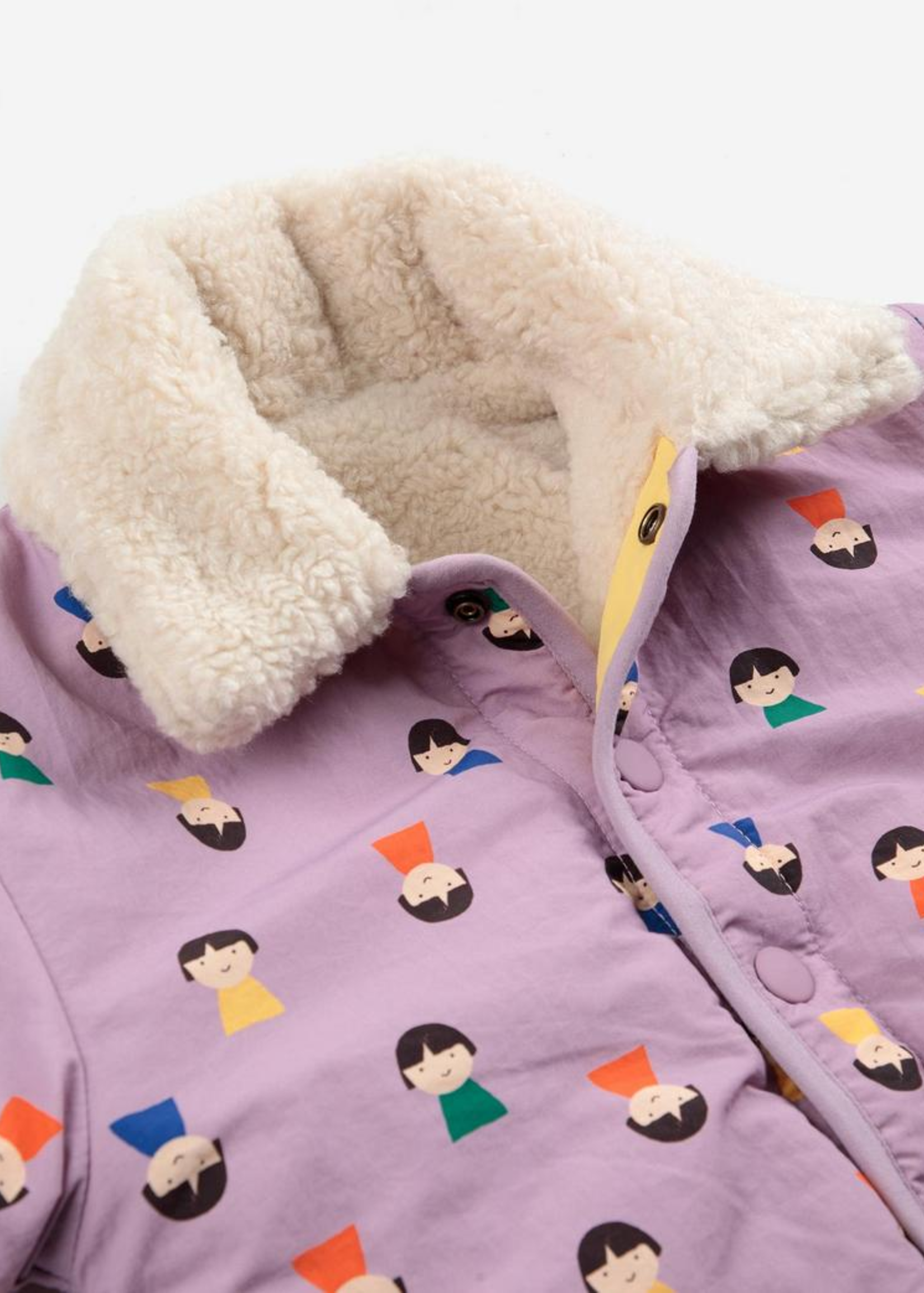 Bobo Choses Game Pawns all over reversible sheepskin jacket - Bobo Choses