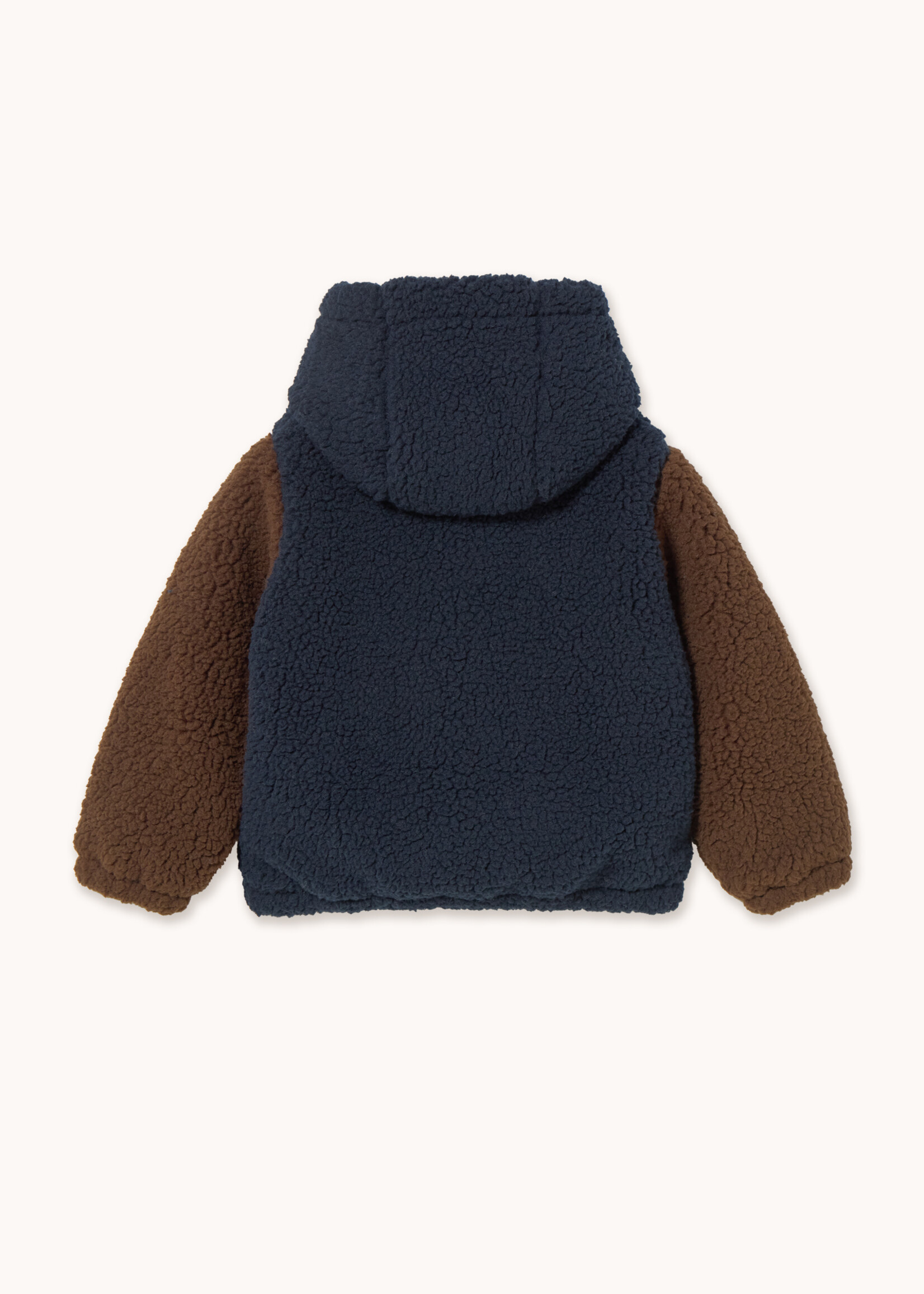 Tiny Cottons Color block sherpa hoodie Blue - Tiny Cottons