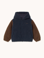 Tiny Cottons Color block sherpa hoodie Navy - Tiny Cottons