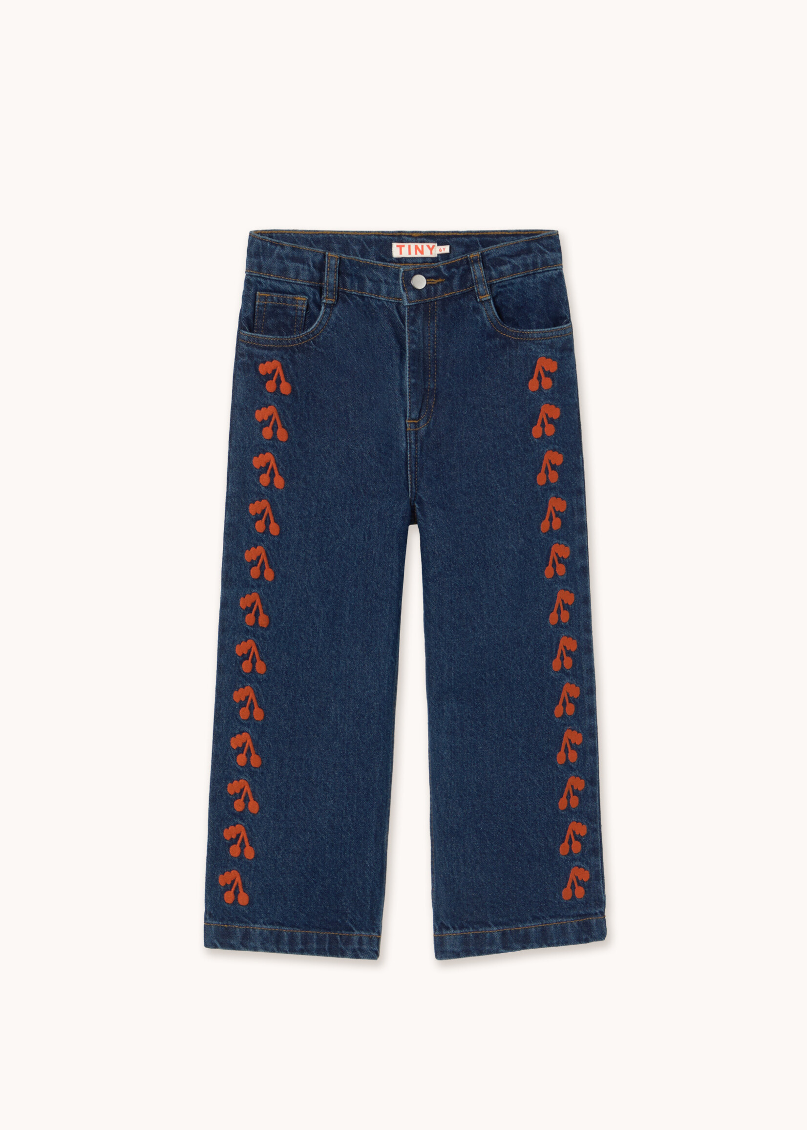 Tiny Cottons Cherries Embroided jeans - Tiny Cottons