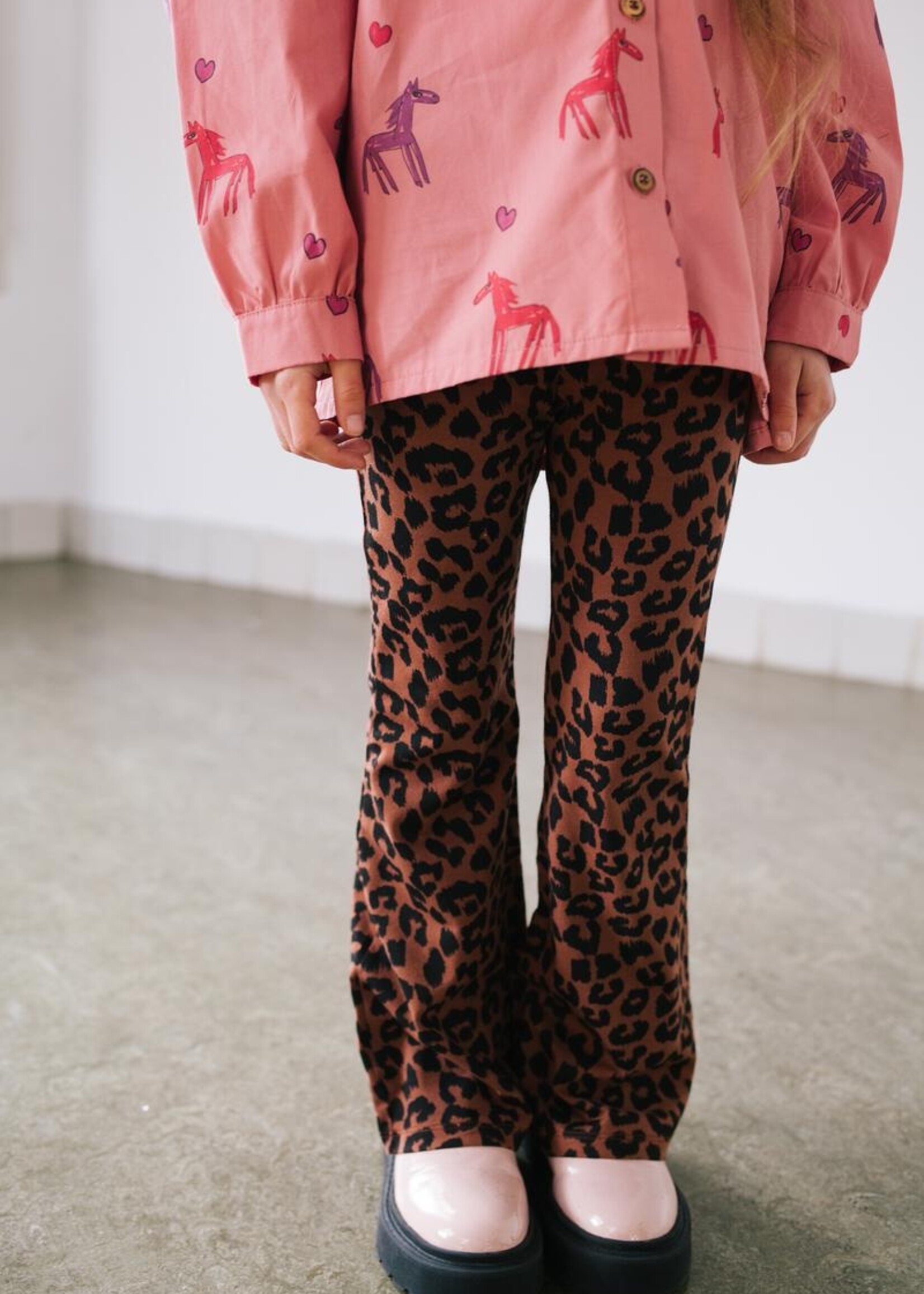 Daily Brat Leopard flared pants Hickory brown - Daily Brat