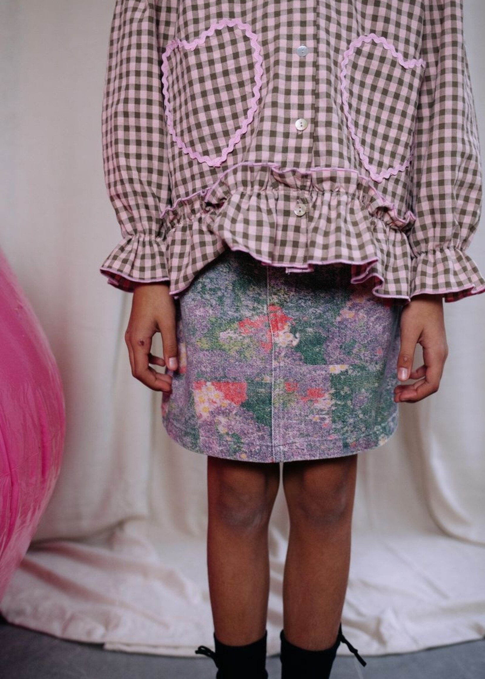 Daily Brat Cheeky flower denim skirt Poppy - Daily Brat