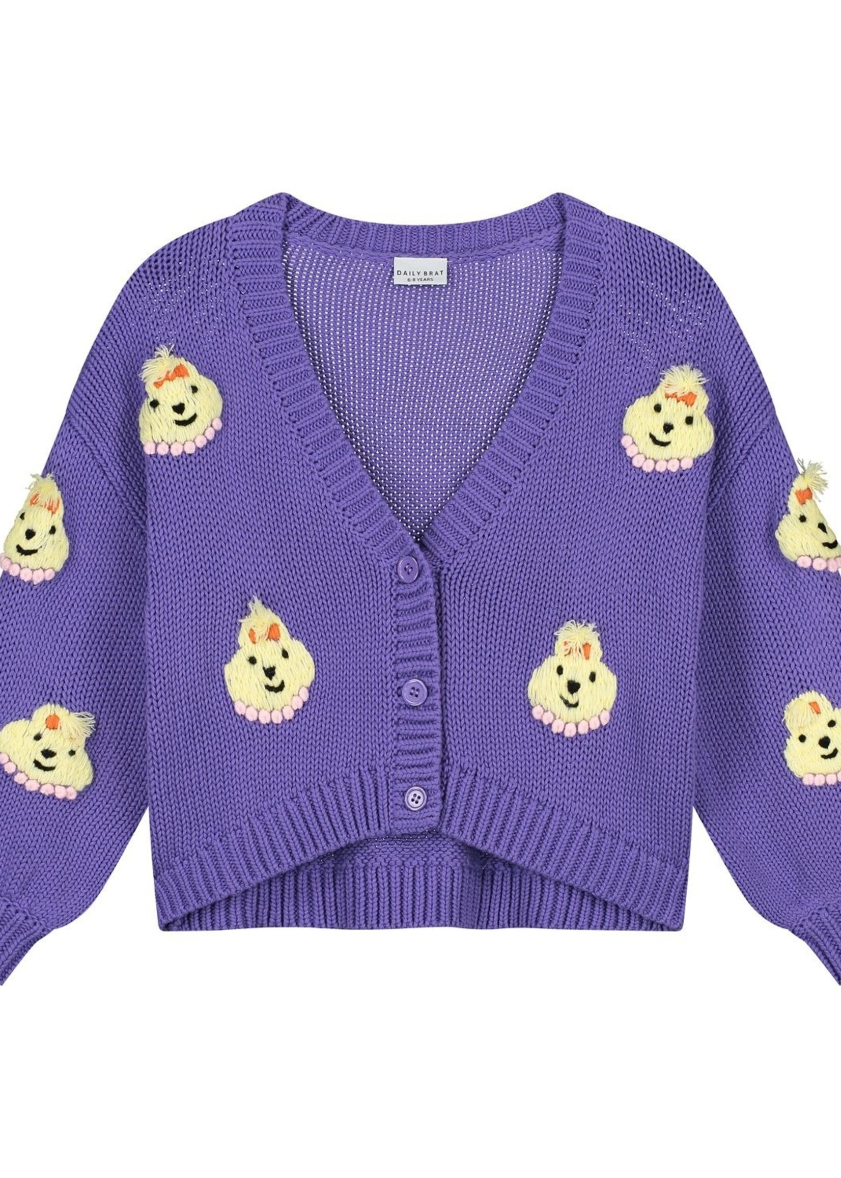 Daily Brat Lady arabella knitted cardigan Soft purple - Daily Brat