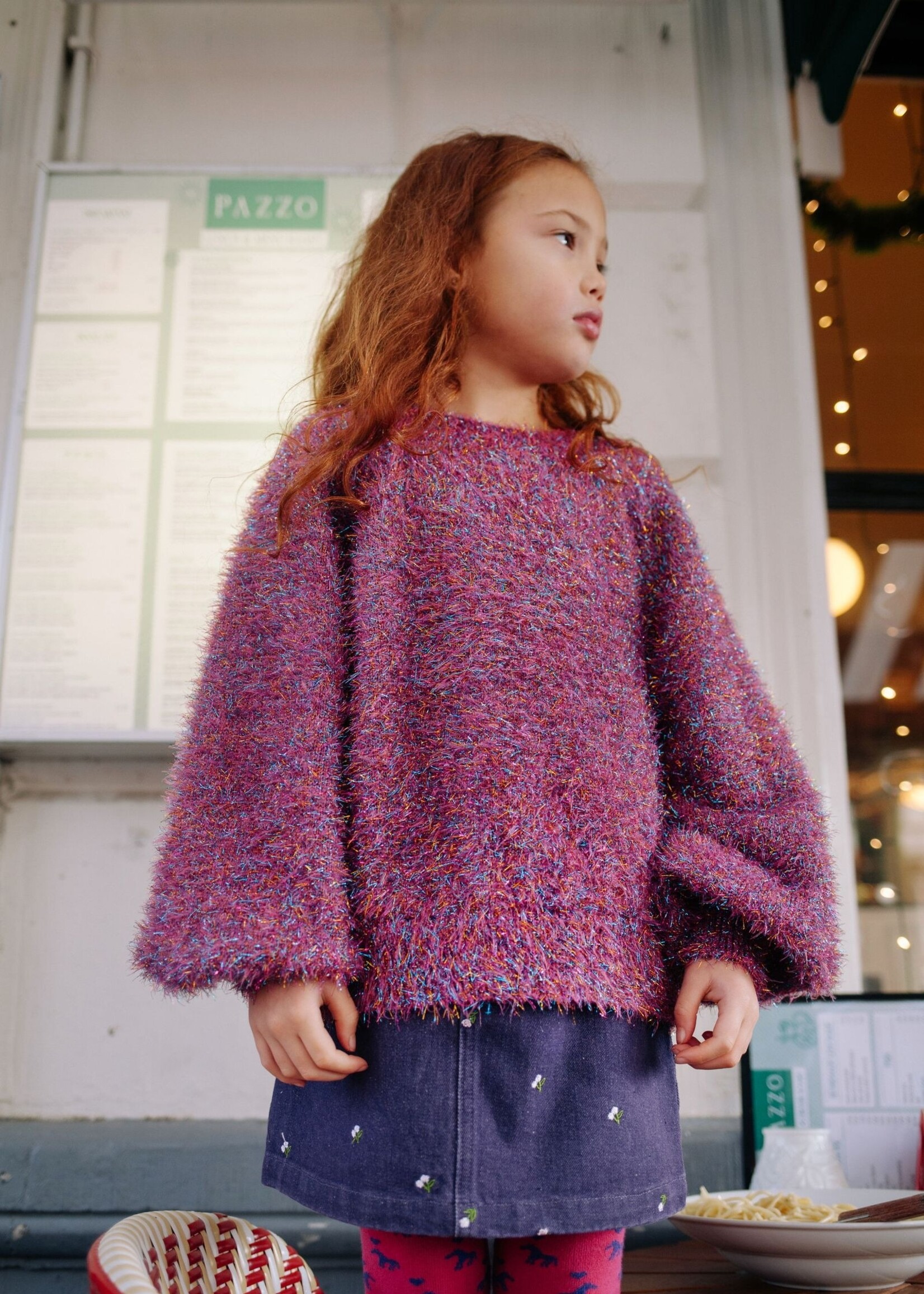 Daily Brat Stardazzle glitter sweater rainbow - Daily Brat