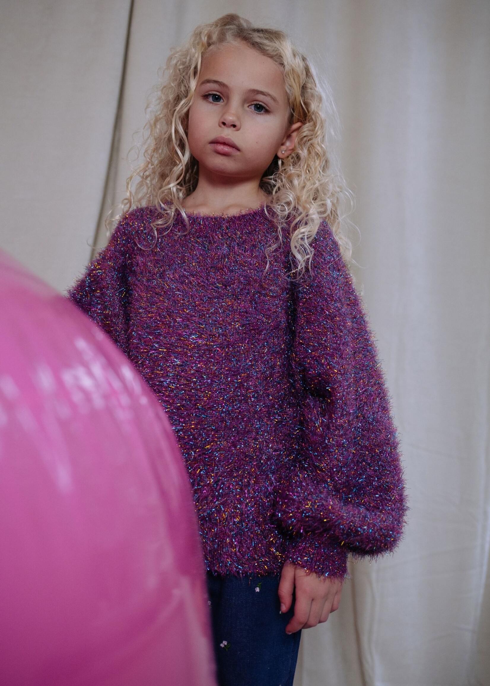 Daily Brat Stardazzle glitter sweater rainbow - Daily Brat