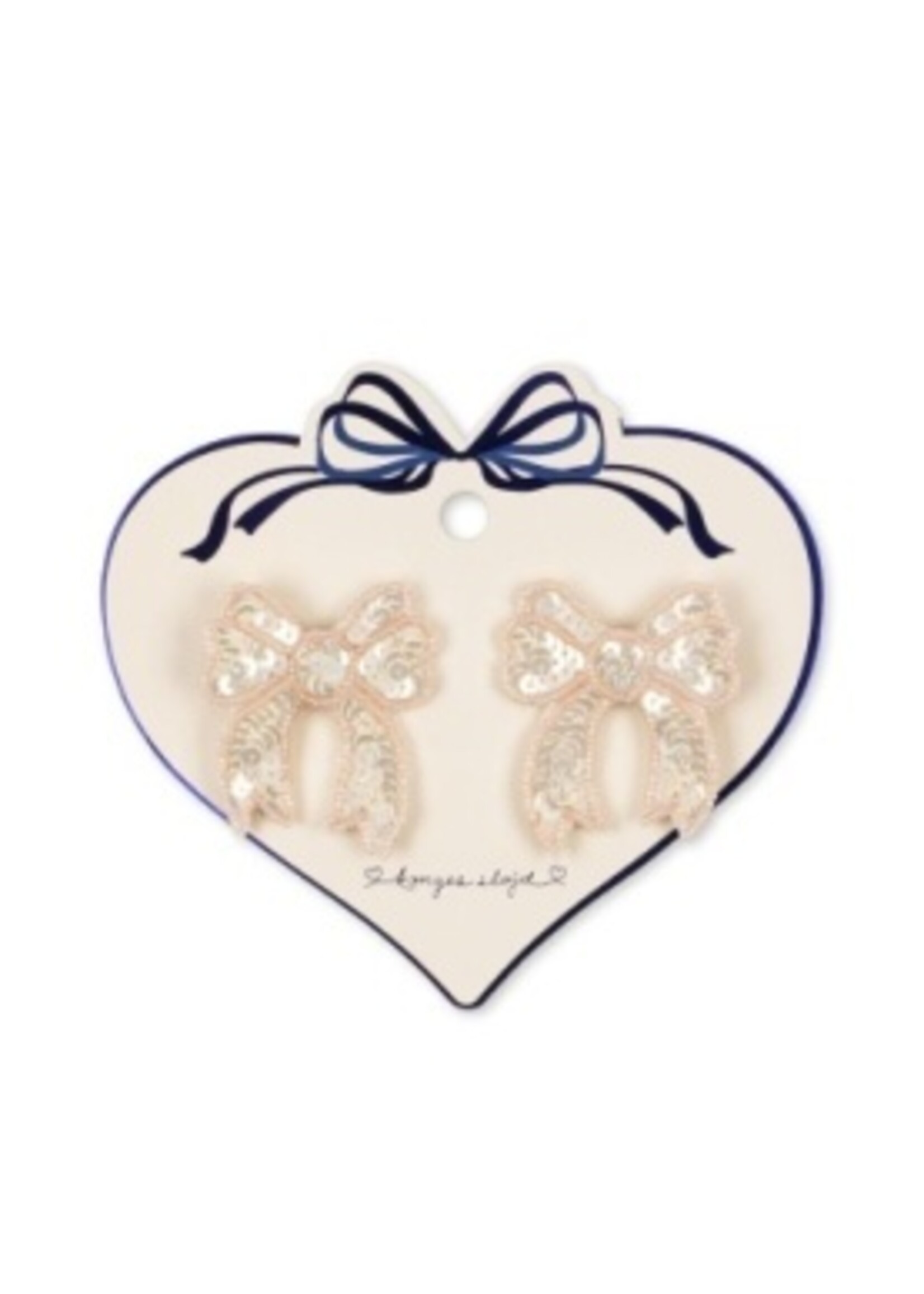 Konges Slojd 2 pack sequin bow hair clip | Cameo rose - Konges slojd