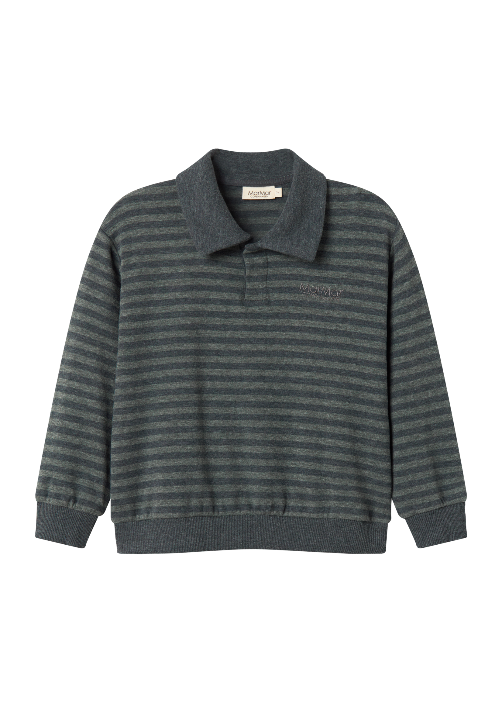 Marmar Copenhagen Tanos polo Forest stripe melange - Marmar