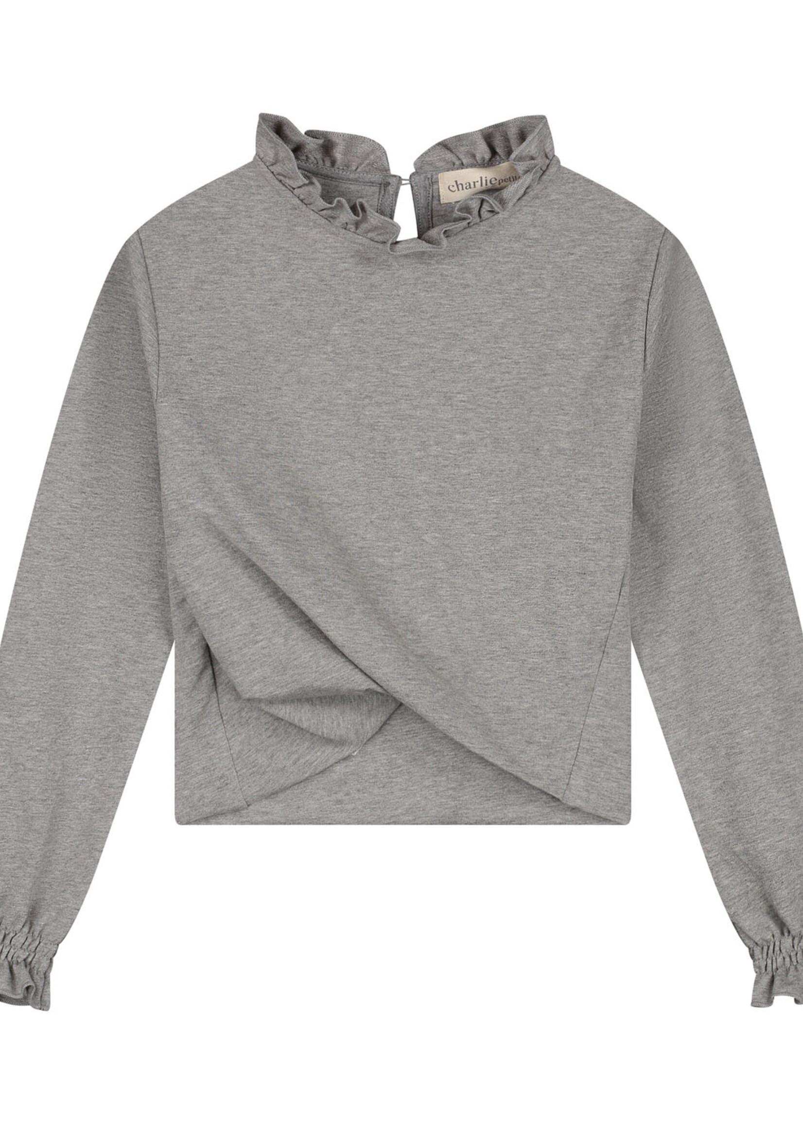 Charlie Petite Owen longsleeve grey melange - Charlie petite
