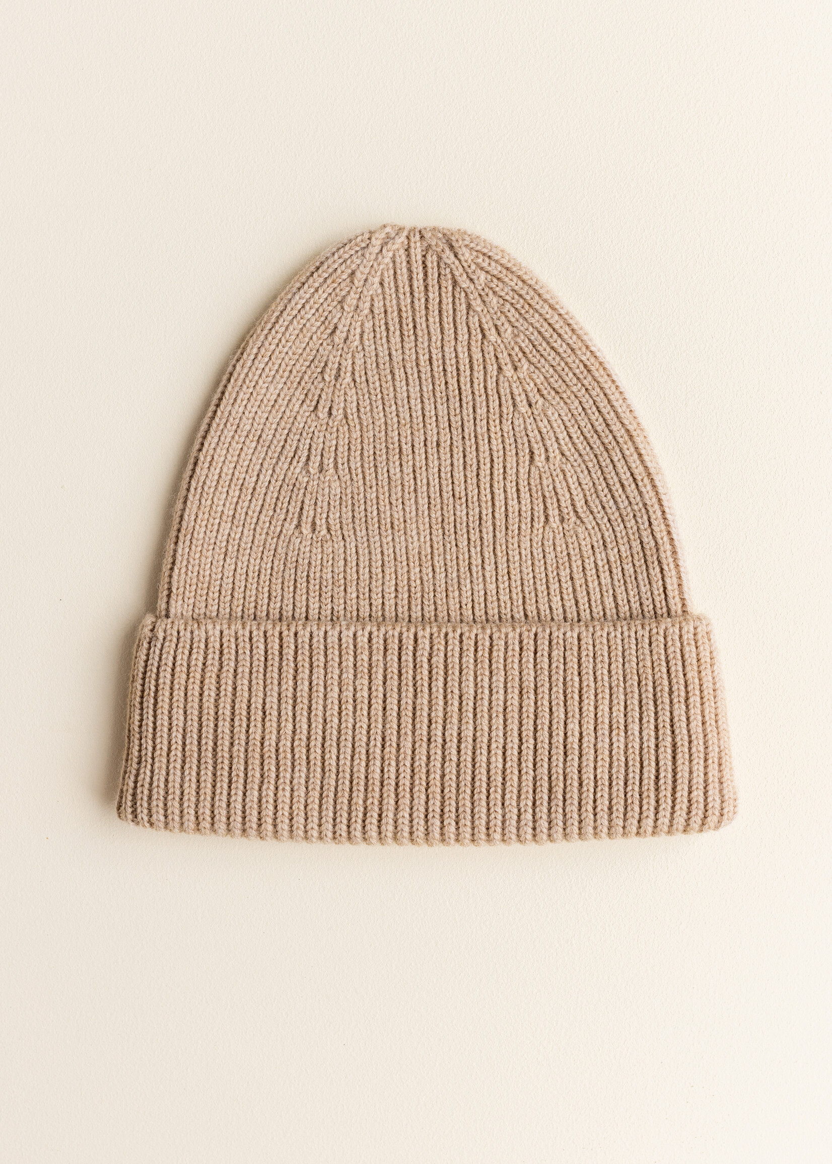 HVID Beanie Fonzie kids Sand - Hvid