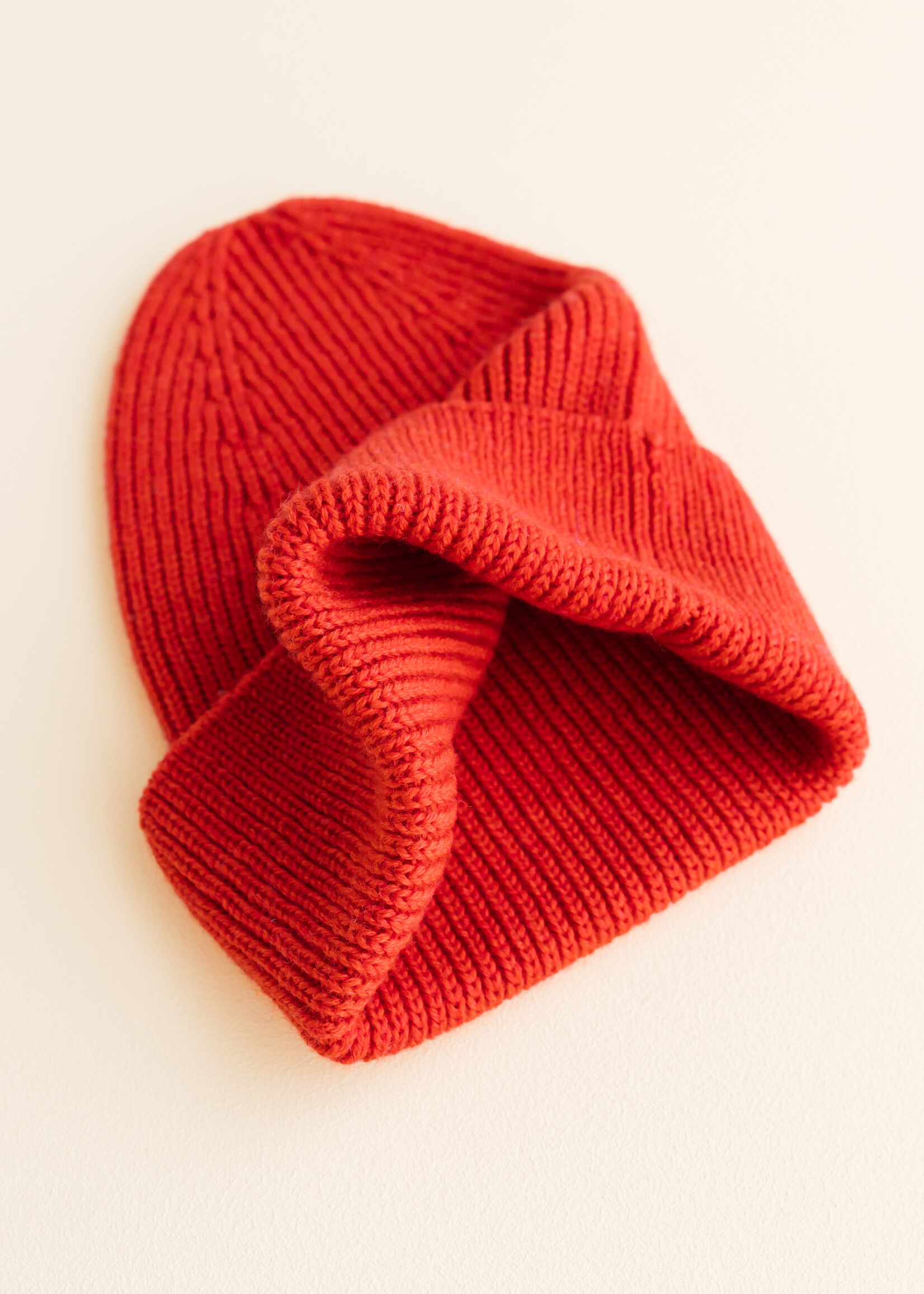 HVID Beanie Fonzie kids Red - Hvid