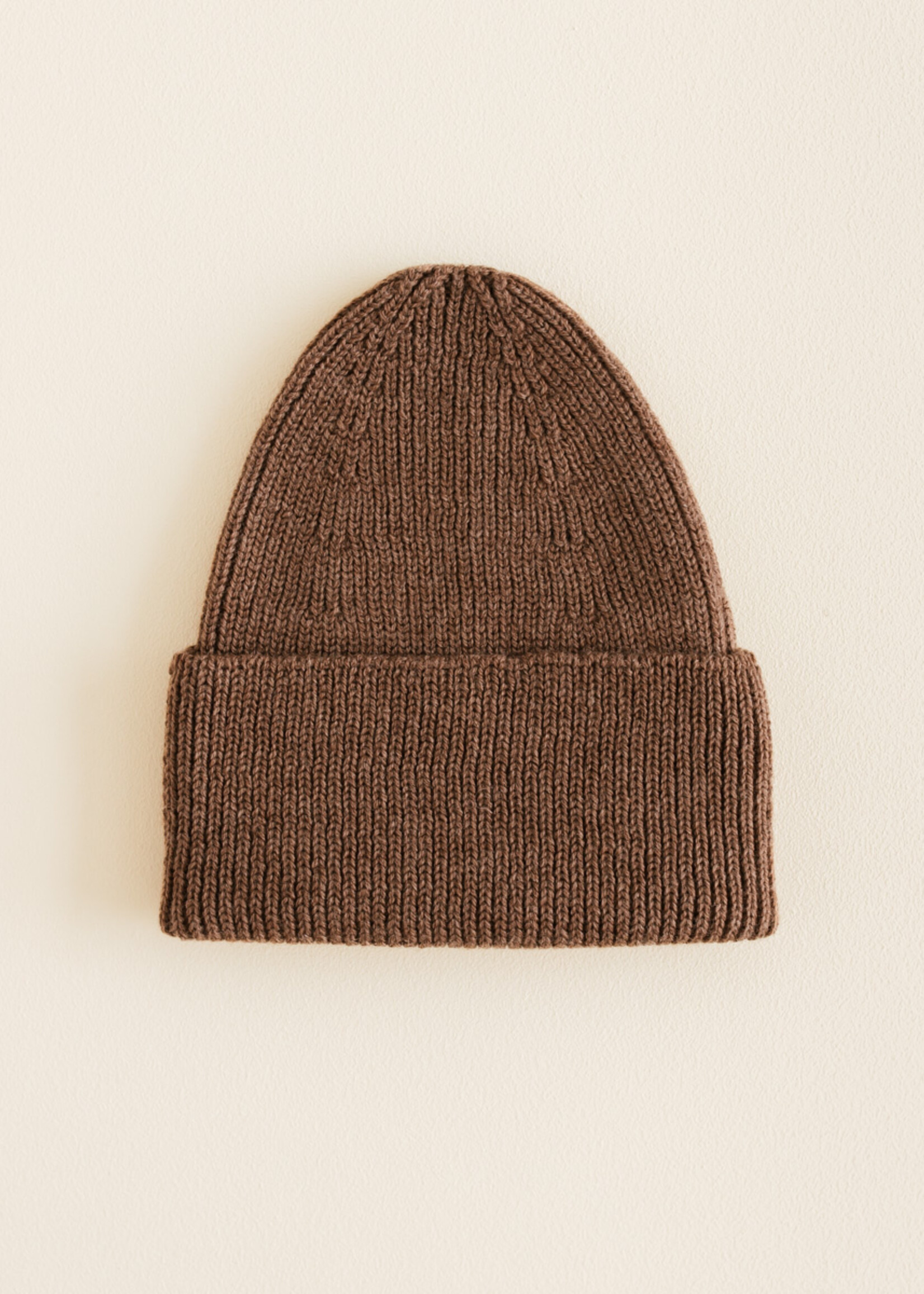 HVID Beanie Fonzie kids Mocha - Hvid