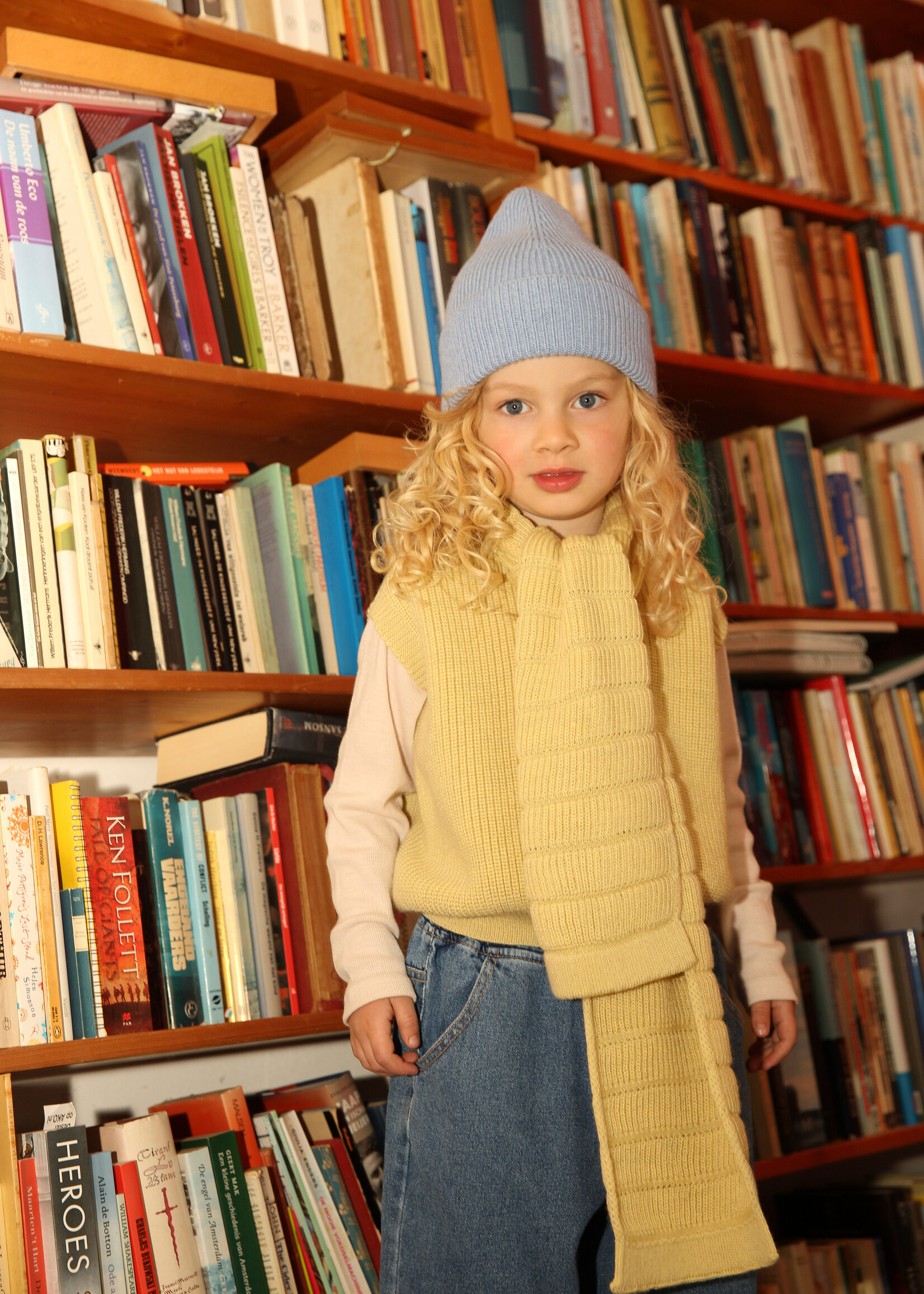 HVID Beanie Fonzie kids Light blue - Hvid