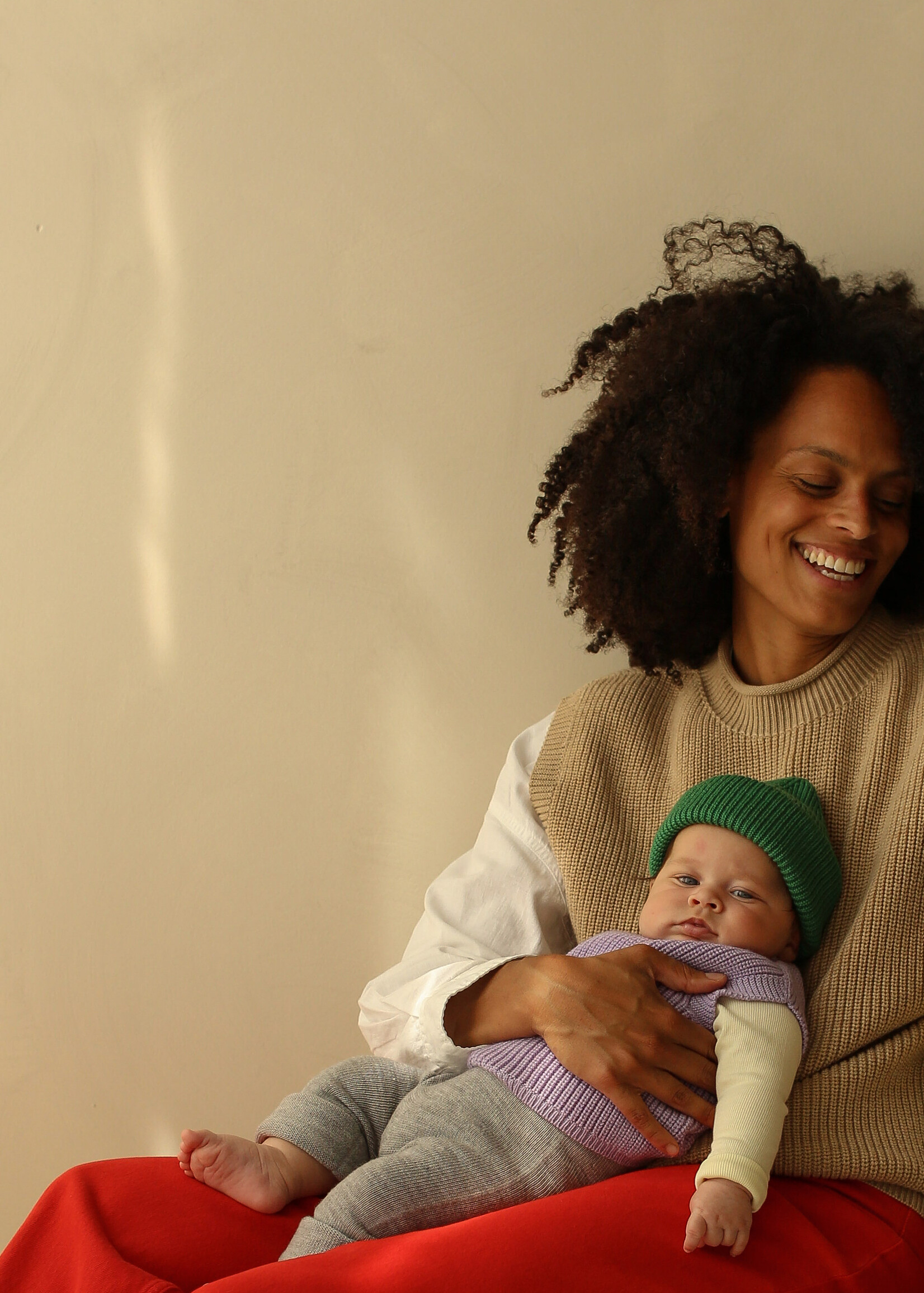 HVID Beanie Fonzie kids Grass - Hvid