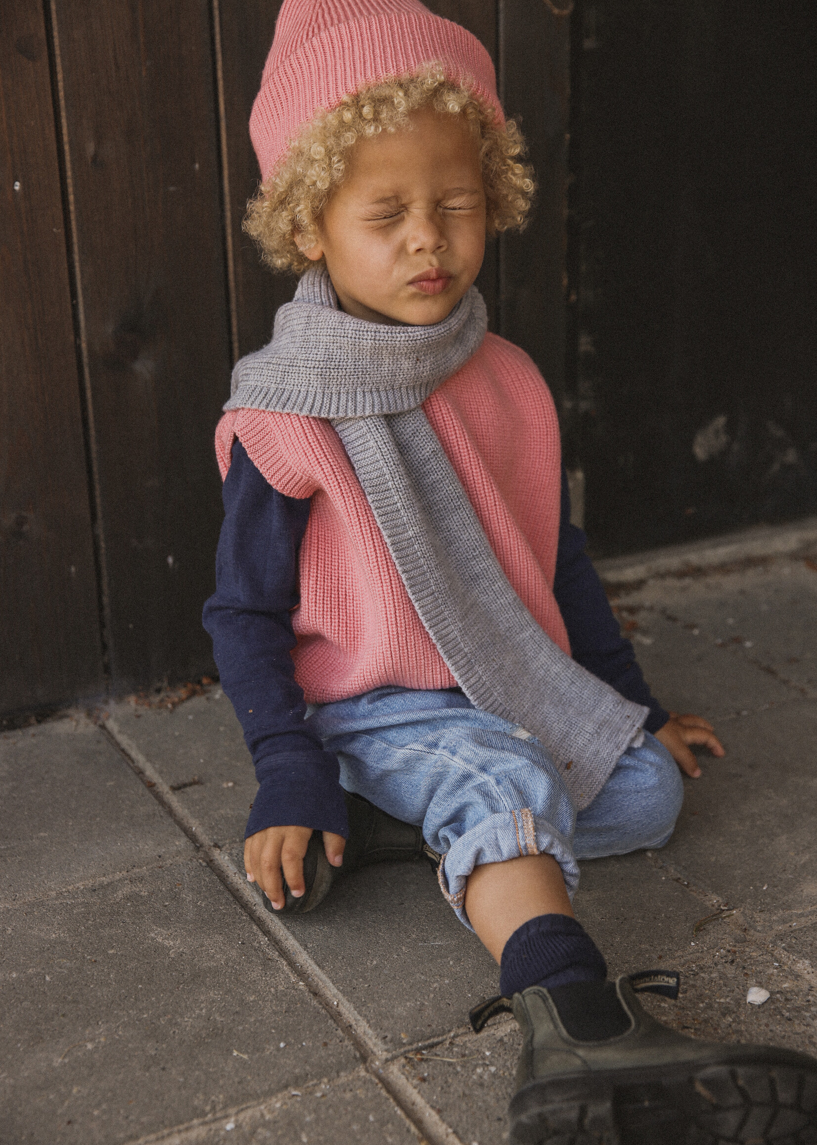 HVID Beanie Fonzie kids Bubblegum - Hvid