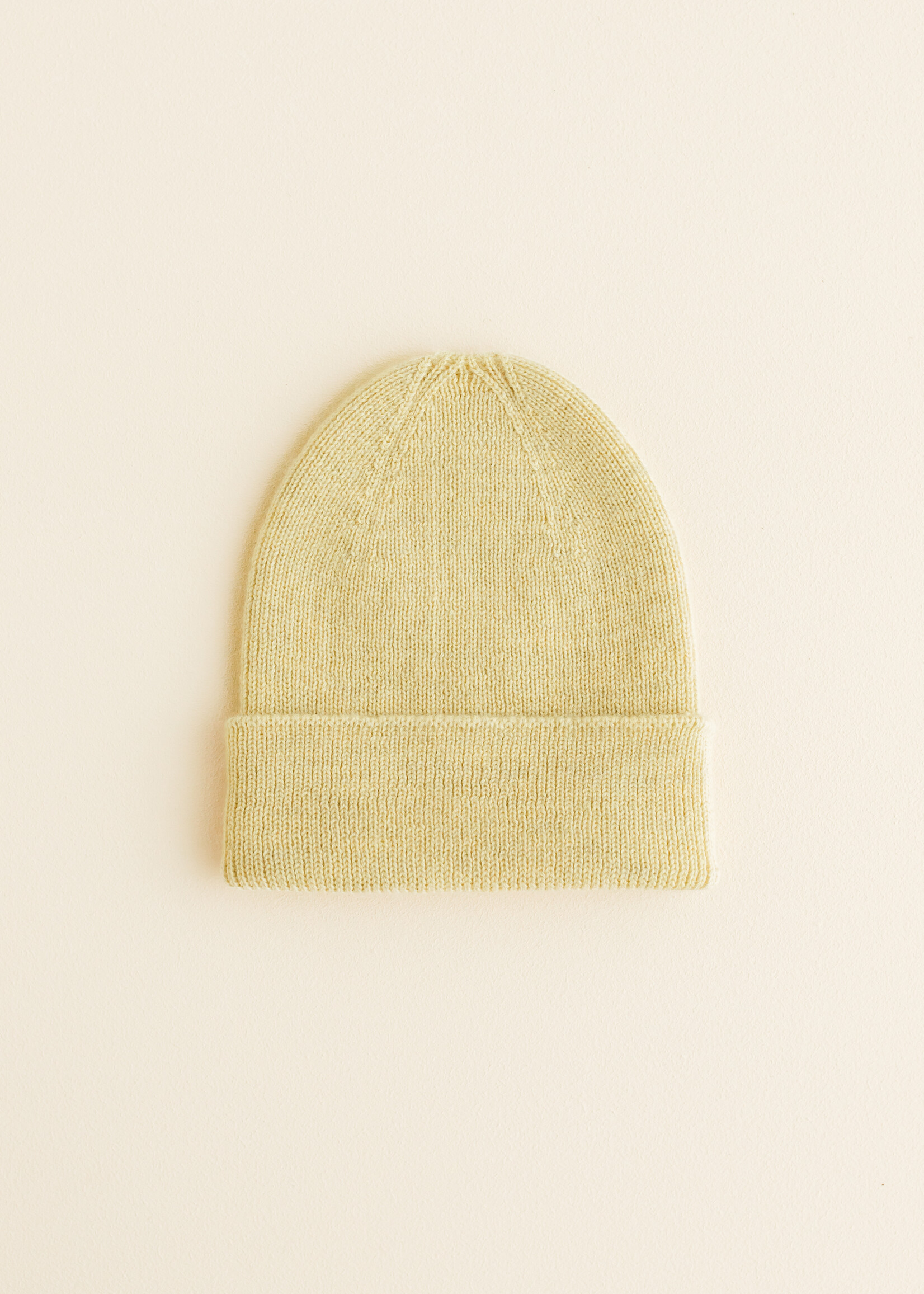 HVID Beanie Fonzie newborn Light yellow (0-6 mnd) - Hvid