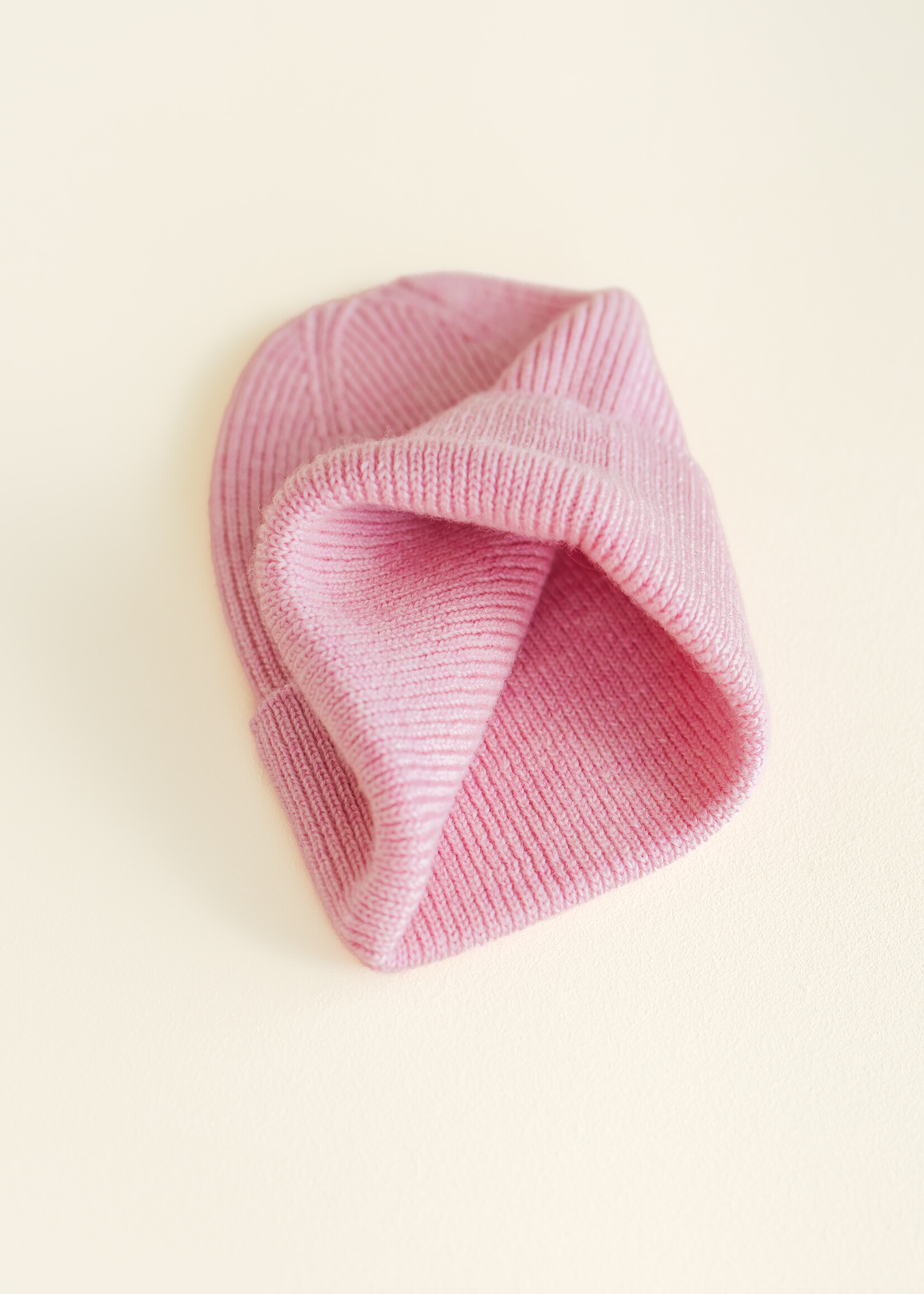 HVID Beanie Fonzie newborn Cotton candy (0-6 mnd) - Hvid