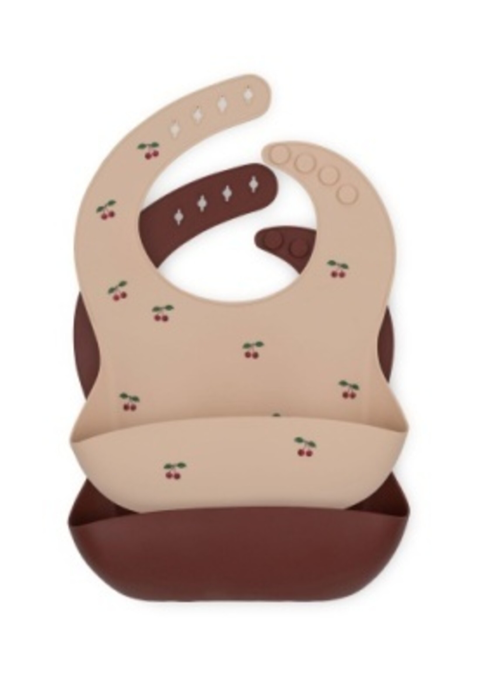 Konges Slojd 2 pack silicone bib Cherry - Konges Slojd