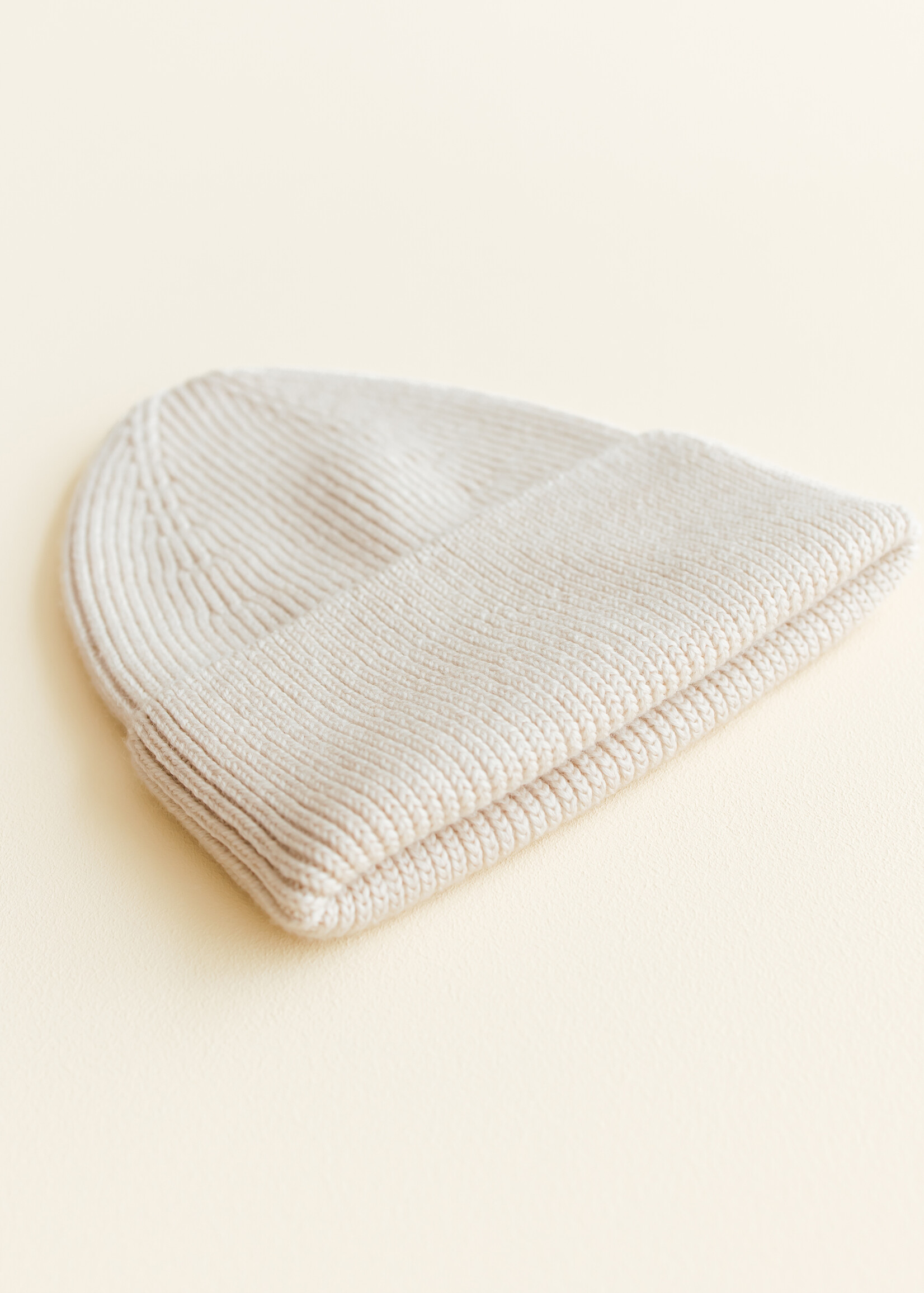 HVID Beanie Fonzie kids Cream - Hvid