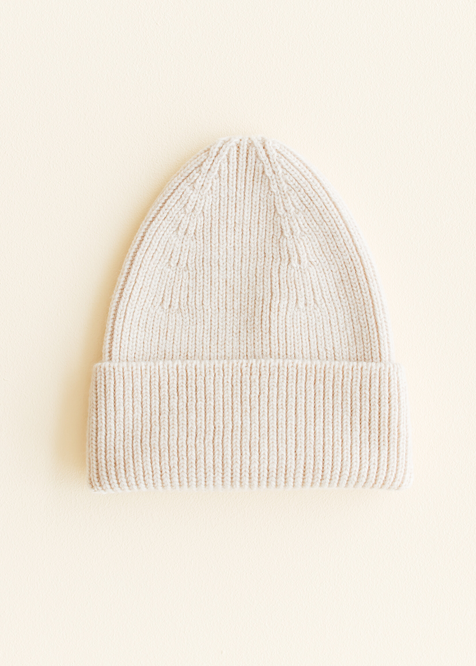 HVID Beanie Fonzie kids Cream - Hvid