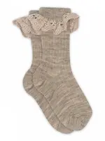 Mp Denmark Lea lace socks | Light brown melange - Mp Denmark