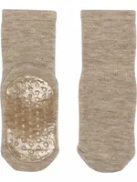 Mp Denmark Wool socks antislip Light brown melange - Mp denmark