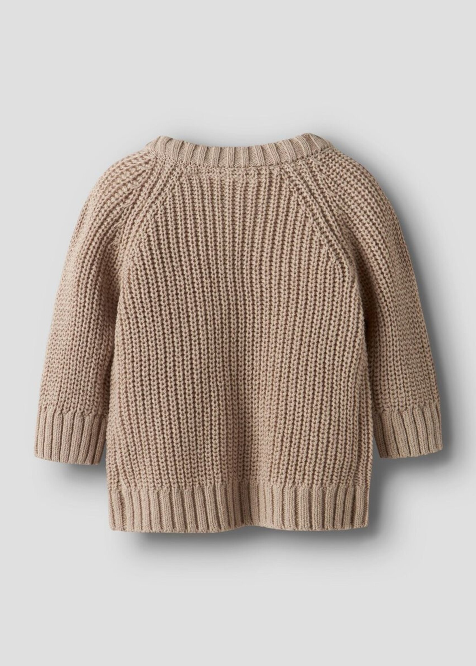 Lil Atelier Nemlen las  LS knit cardigan Oxford Tan - Lil Atelier