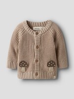 Lil Atelier Nemlen las  LS knit cardigan Oxford Tan - Lil Atelier