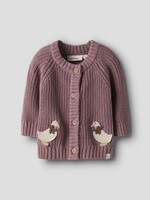 Lil Atelier Nemlen las  LS knit cardigan Nostalgia Rose - Lil Atelier