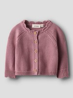 Lil Atelier Framla LS short knit cardigan Nostalgia Rose - Lil Atelier
