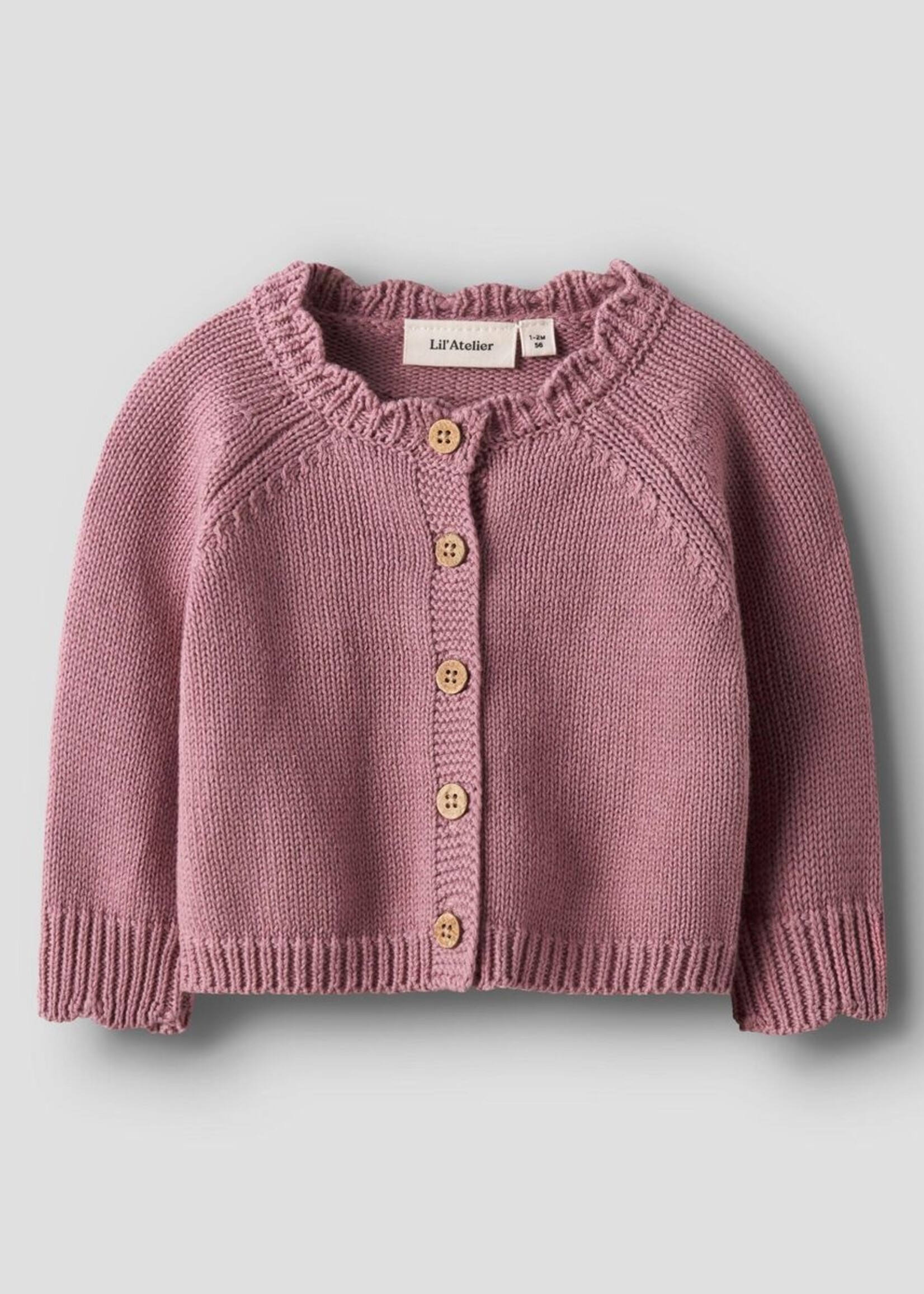 Lil Atelier Framla LS short knit cardigan Nostalgia Rose - Lil Atelier