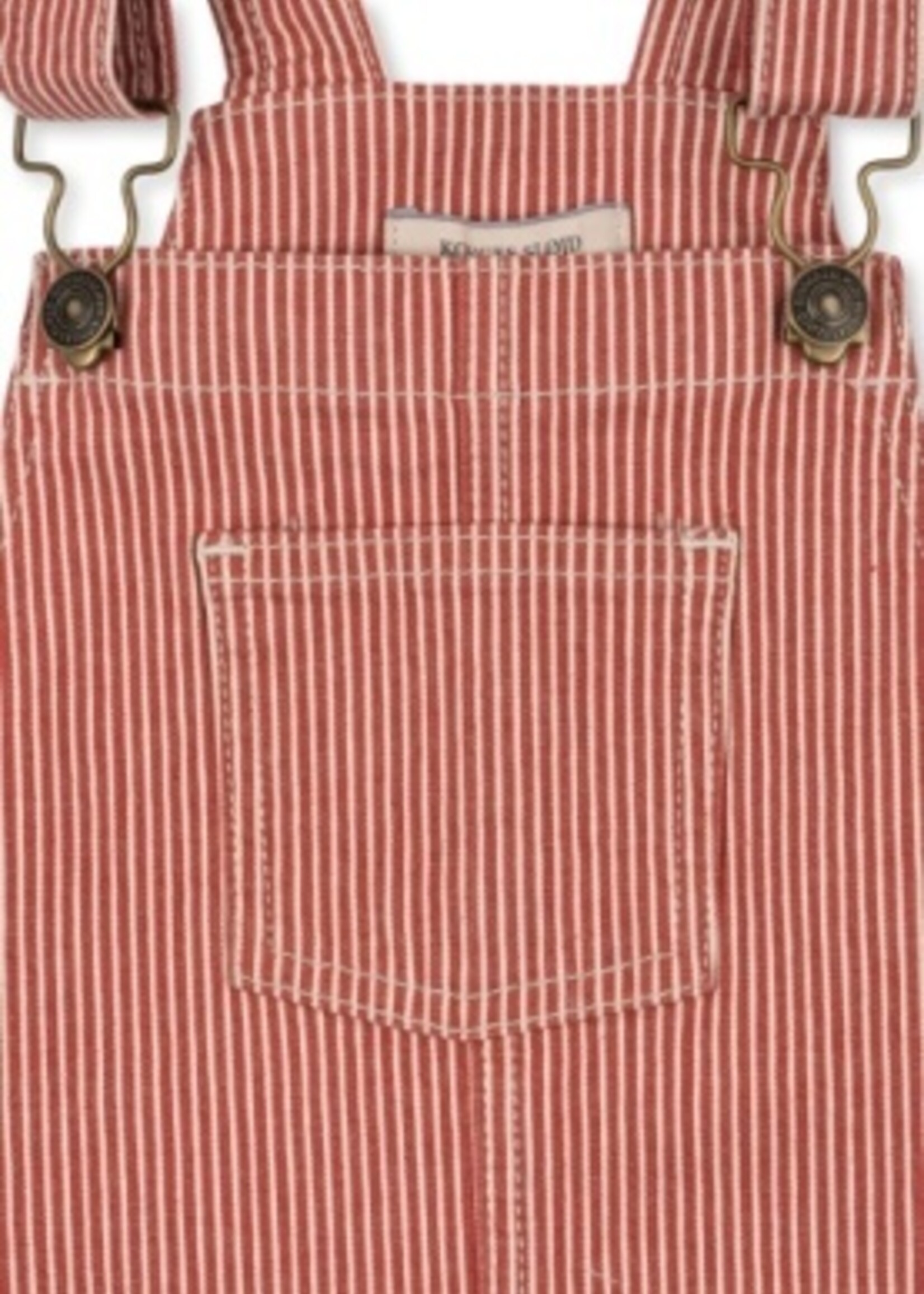 Konges Slojd Luc spencer dress Milk rouge stripe - Konges Slojd