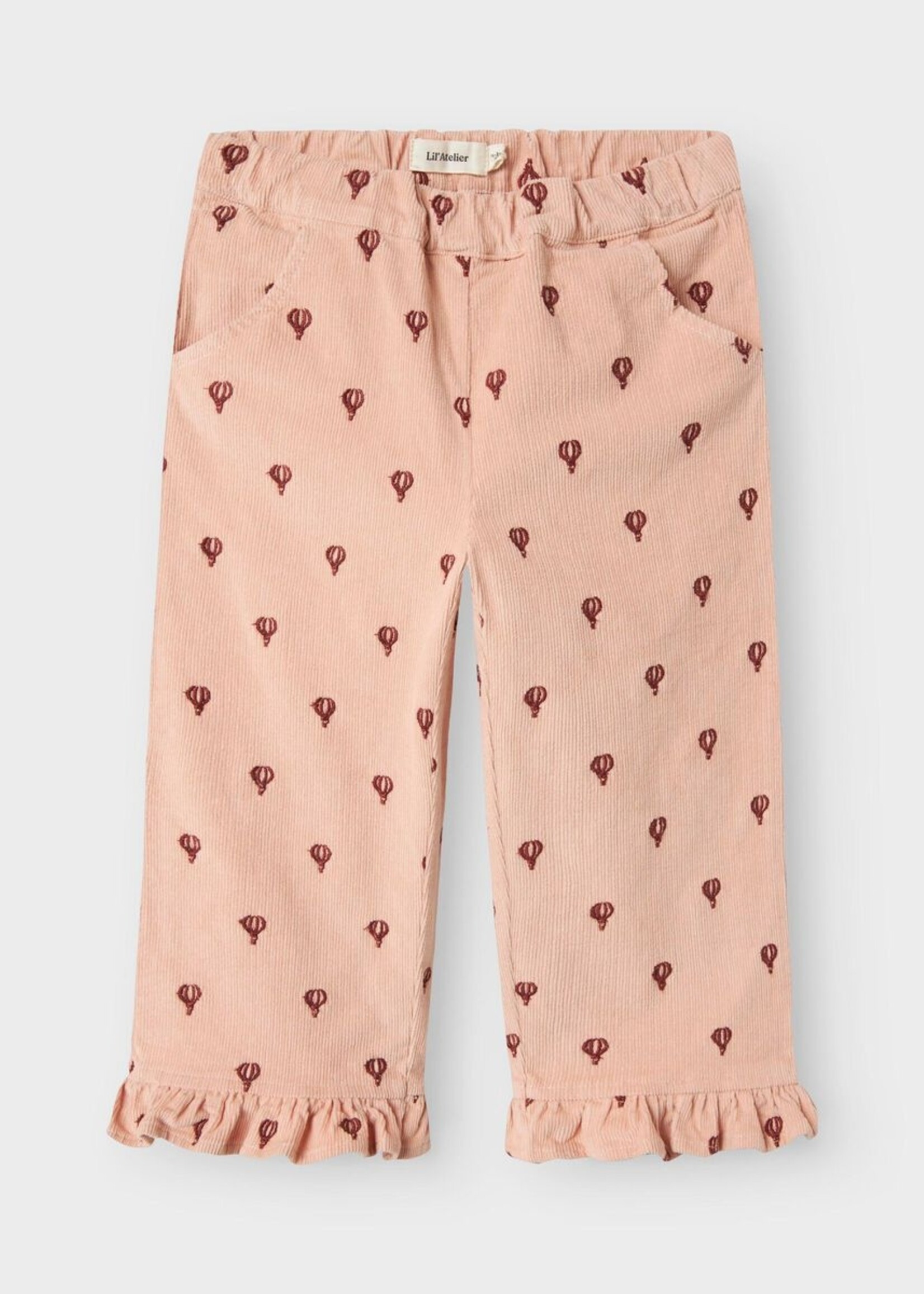 Lil Atelier Nelly cord straight pants Cameo rose - Lil Atelier