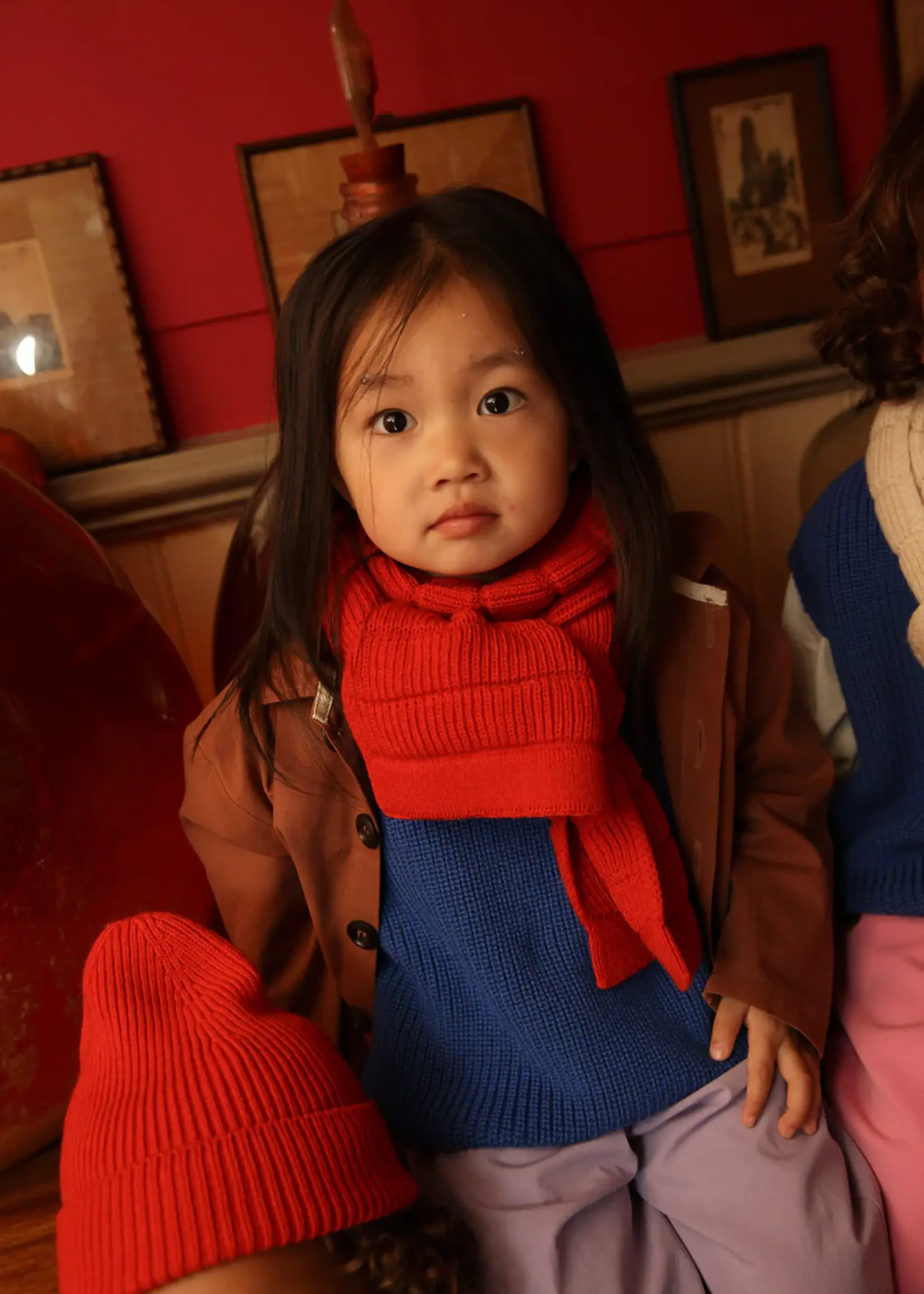 HVID Scarf Jacobino Red - Hvid