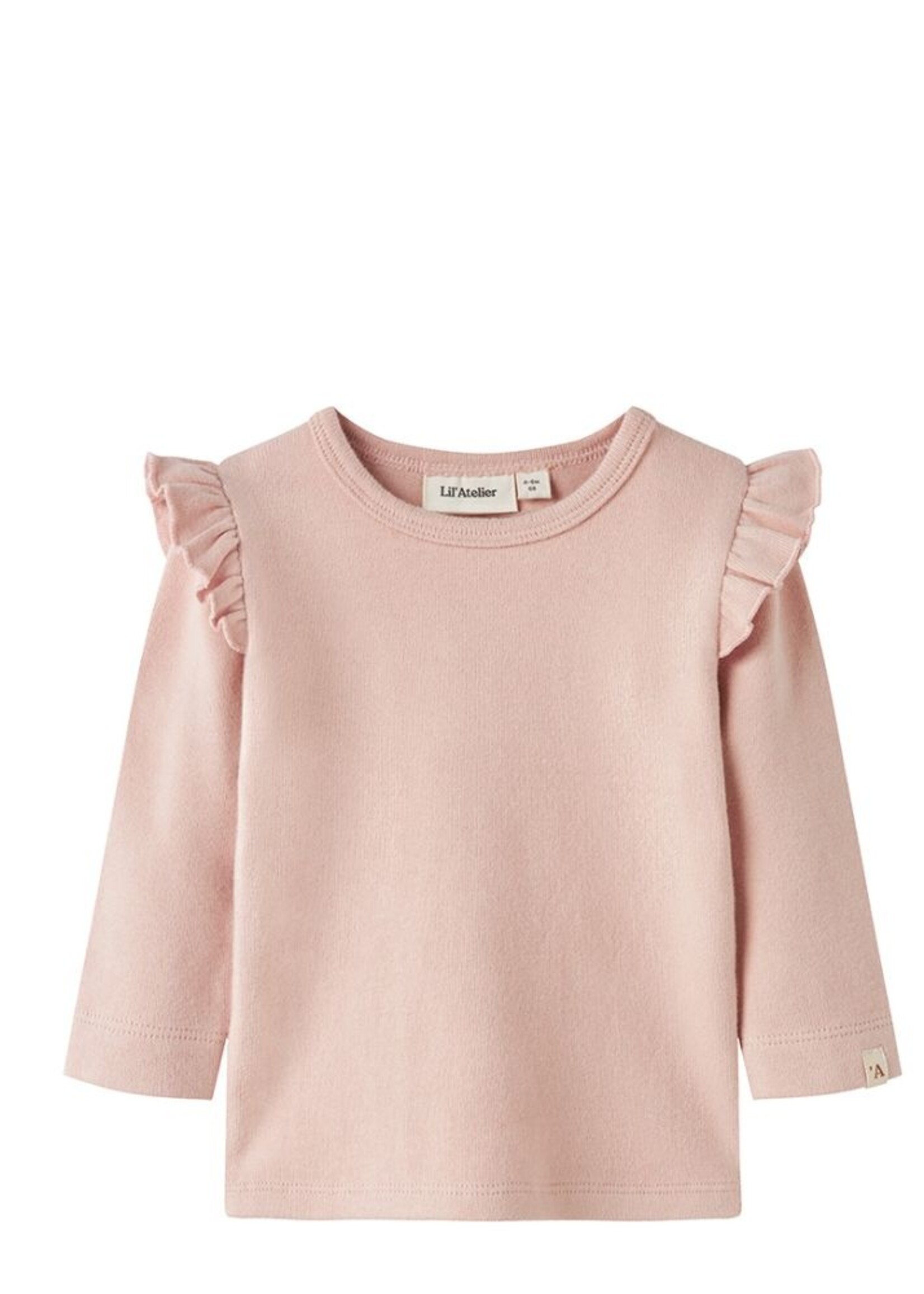 Lil Atelier Thora hyk LS slim top |  Cameo rose  - Lil Atelier