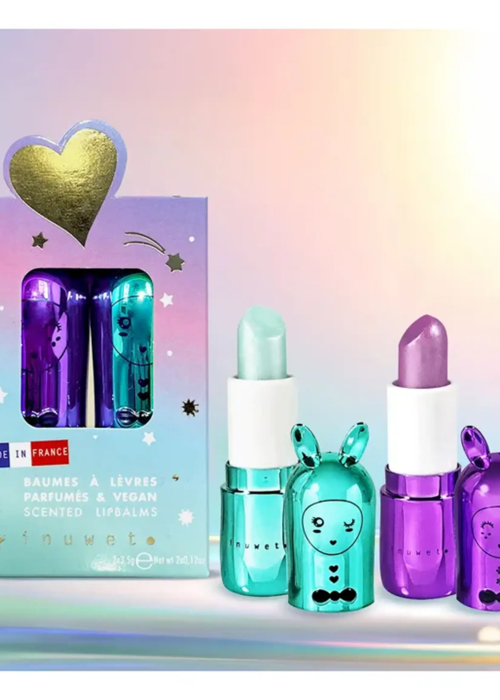 Inuwet Duo noel rainbow lipbalm Cupcake Cassis - Inuwet