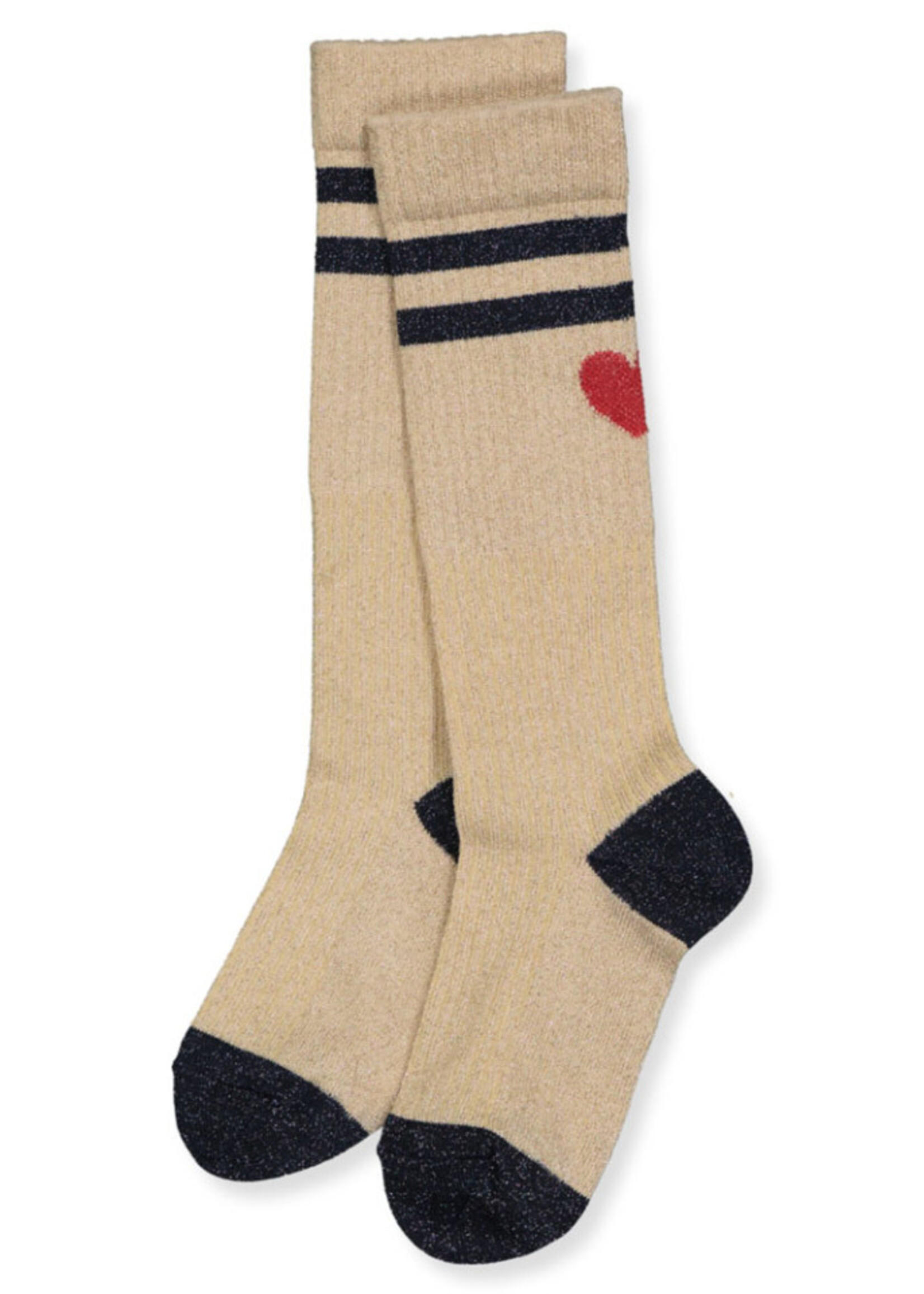 Mp Denmark Elga glitter knee socks | Beige - Mp Denmark