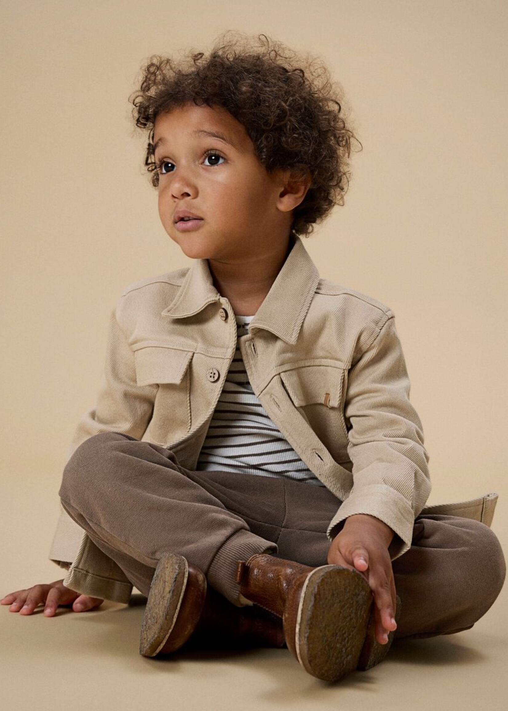 Lil Atelier Taru loose twill shirt | Irish cream - Lil Atelier