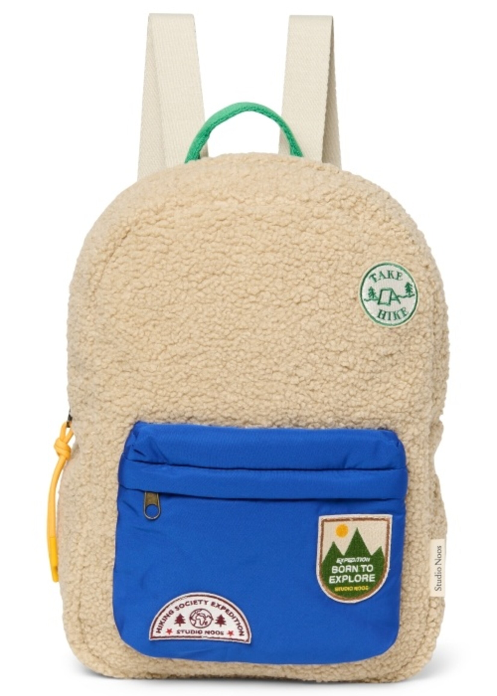 Studio Noos Ecru teddy Midi backpack Cobalt - Studio Noos