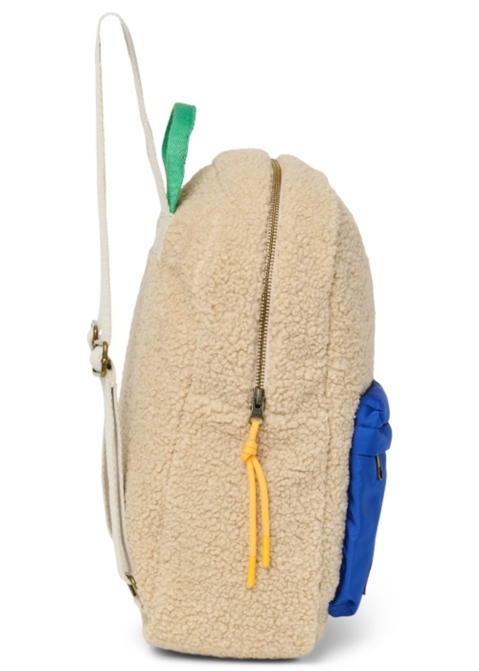 Studio Noos Ecru teddy Midi backpack Cobalt - Studio Noos