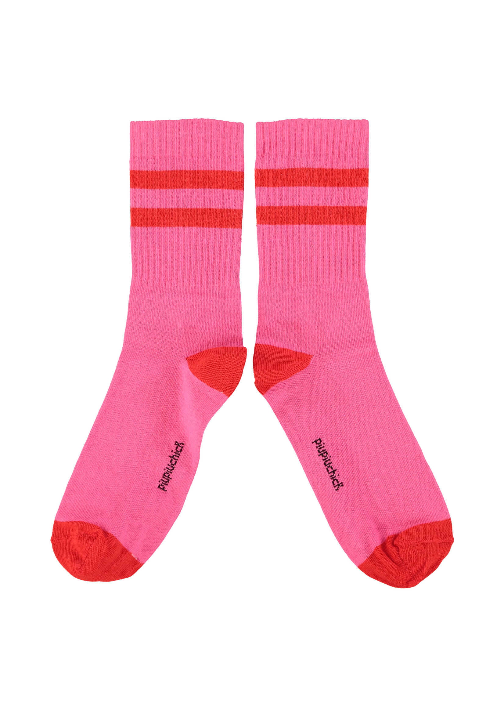 Piupiuchick Socks | Pink w/ red stripes - Piupiuchick