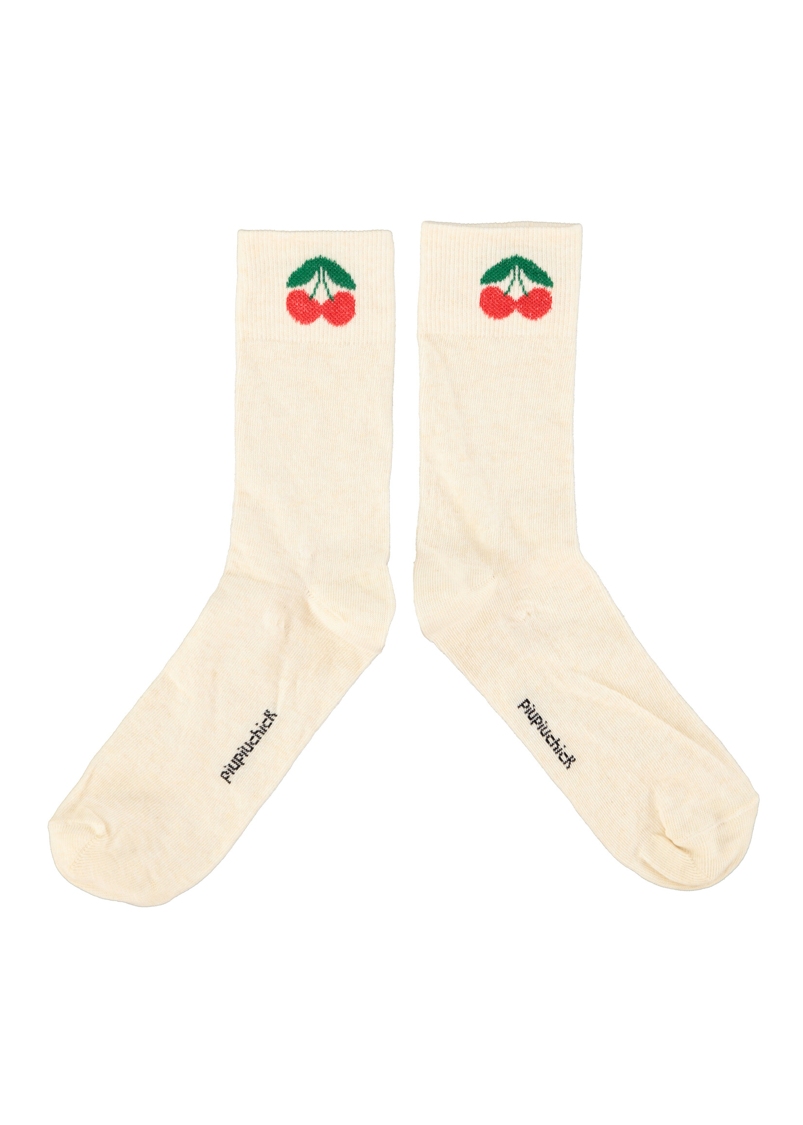 Piupiuchick Socks | Ecru w/ cherry print - Piupiuchick