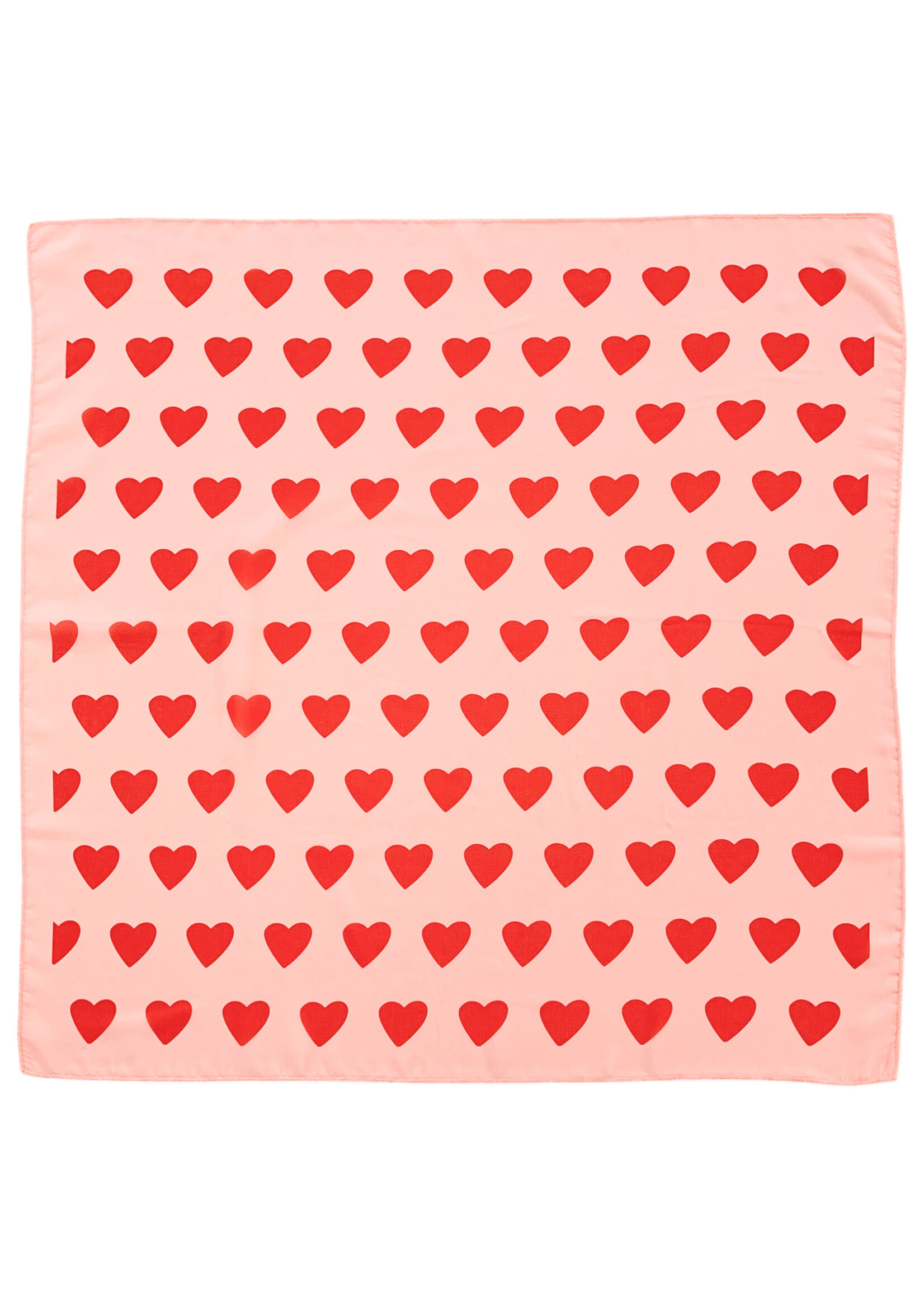 Piupiuchick Silky bandana | Pink w/ red hearts allover - Piupiuchick